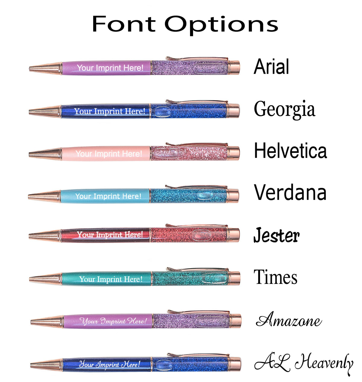 ExpressDesigns™ - Personalized Glitter Filled Pens - Metal Glitter Pen - Custom Metallic Pens with