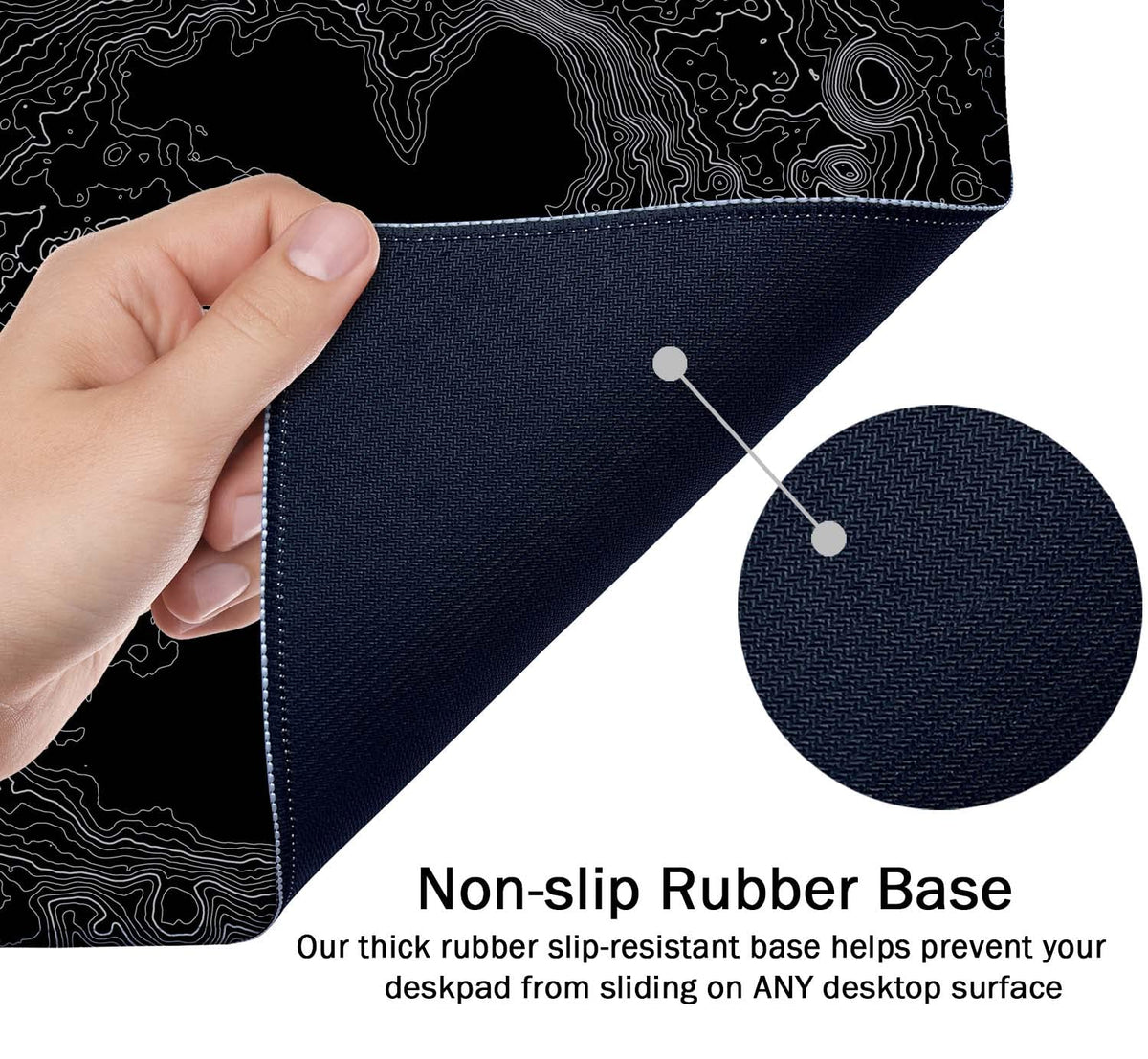 SSOIU Moon Topographic Map Extended Mouse Pad, XXL Gaming Mouse Pads, Large Big Mousepad Laptop