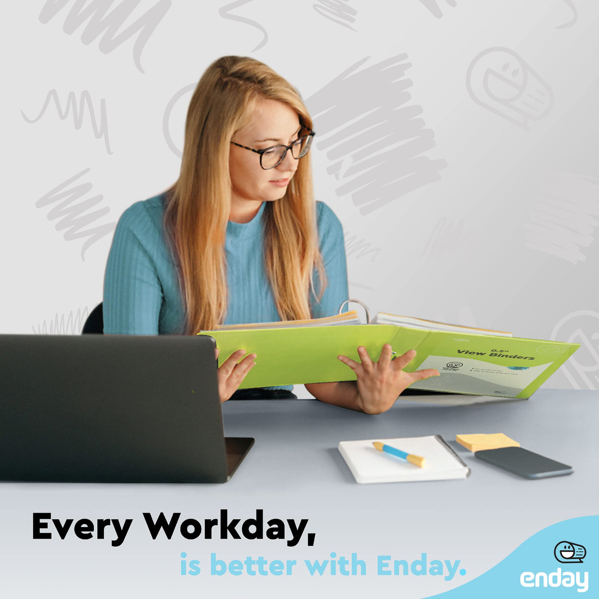 Enday 1/2 inch Binder 3 Ring Binder (6 Pack - Assorted Colors) O-Ring Binder with Clear View Cover