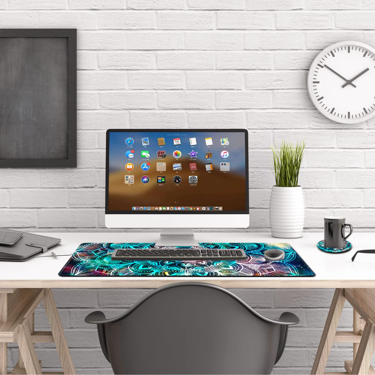 AIMSA Large Gaming Mouse Pad, XXL Keyboard Mouse Mat Extended Desk Pad with Stitched Edges, Durable