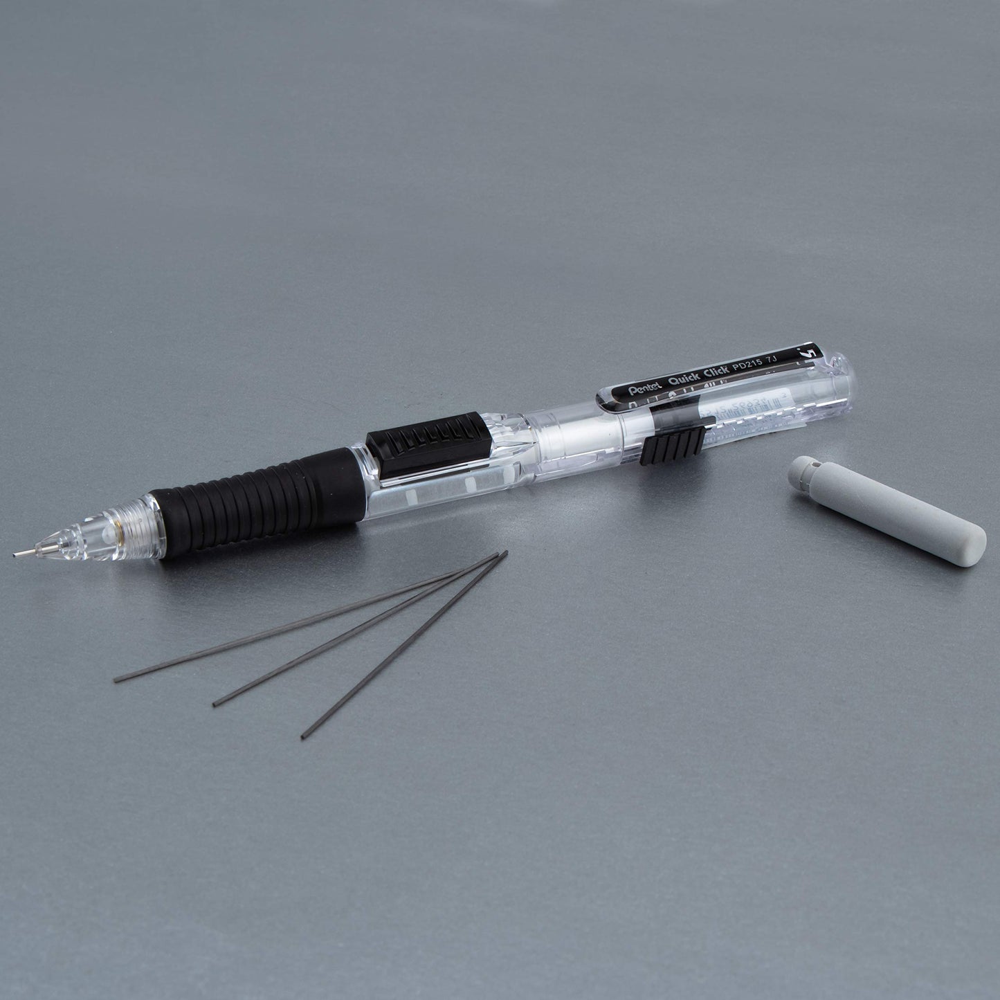 Pentel QUICK CLICK Mechanical Pencil (0.5mm), Black Barrel, Box of 12 (PD215A)