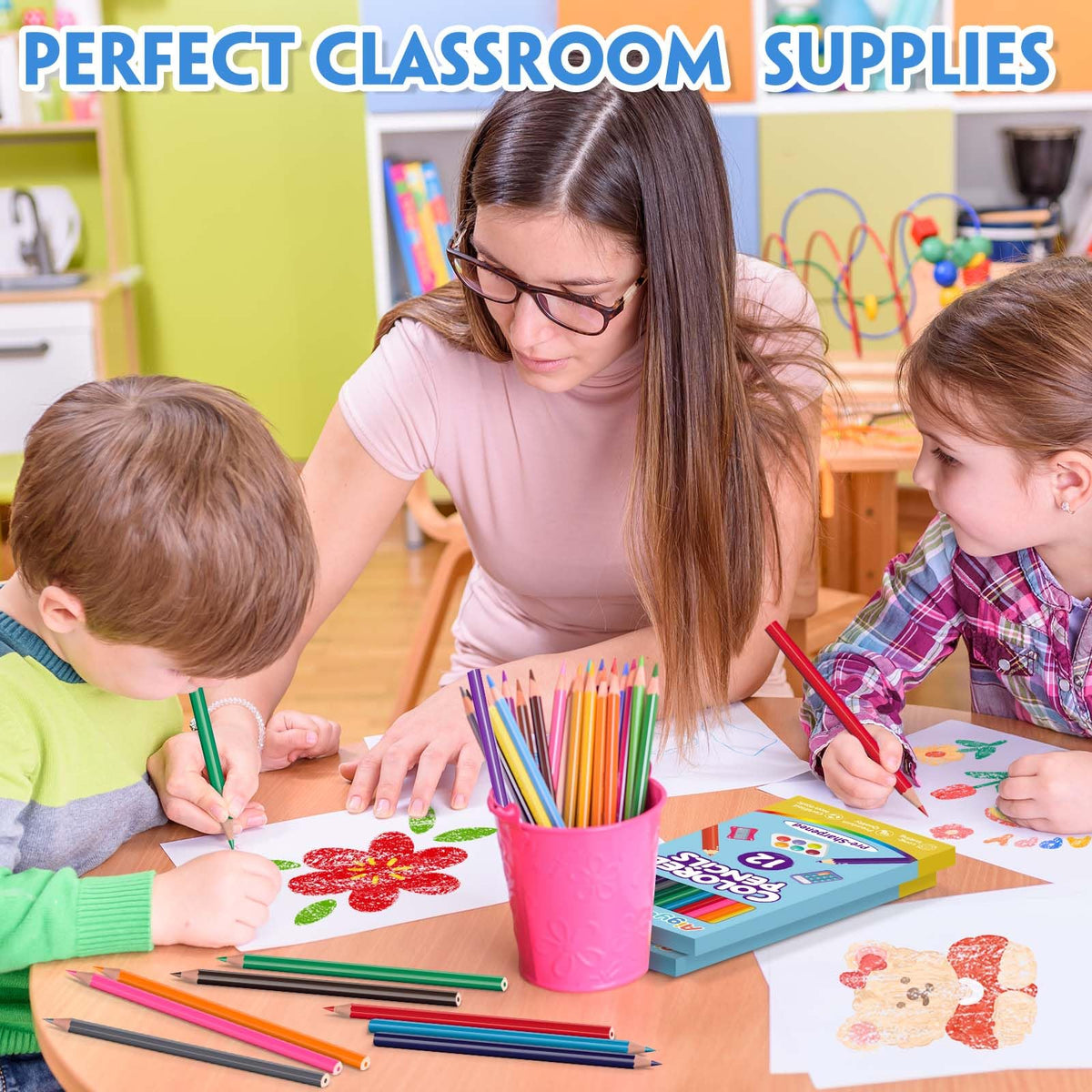 36 Pack Colored Pencils, Color Pencils Bulk for Kids Classroom, 432 Count