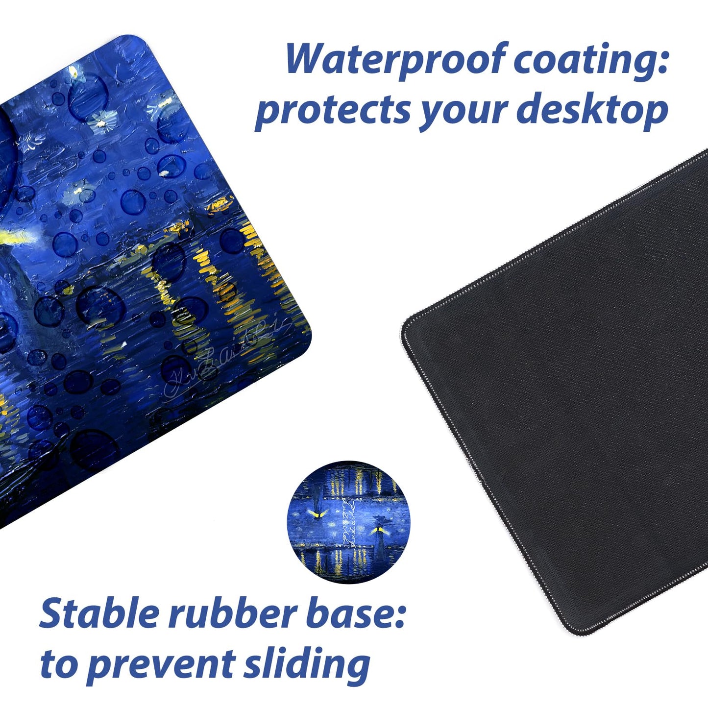 KuZaiALi Art Painting Mouse Pad (Bouns: Coaster+Bag) 31.5x11.8-inch 3mm Thick Large Extended Game