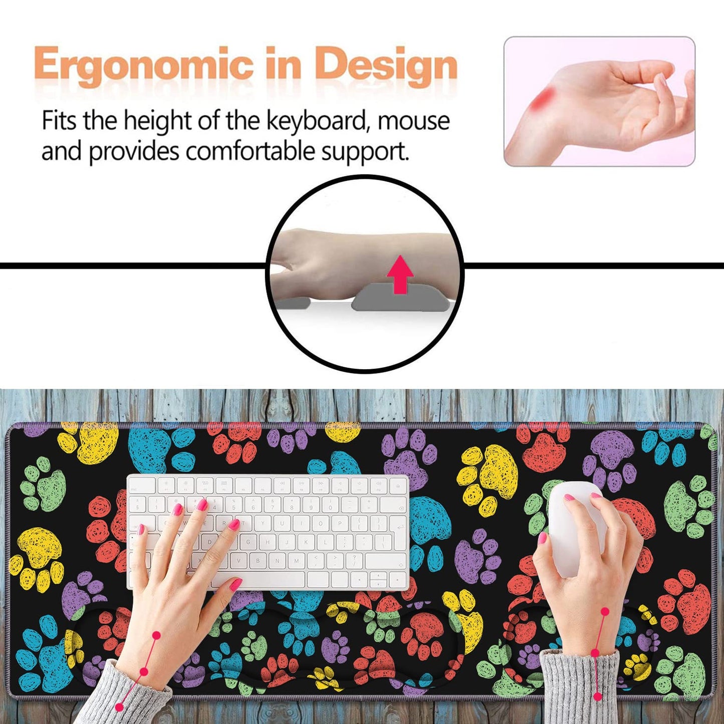 Ergonomic Keyboard Wrist Rest & Mouse Pad Wrist Rest Set,Large XXL Gaming Mousepad 31.5"x