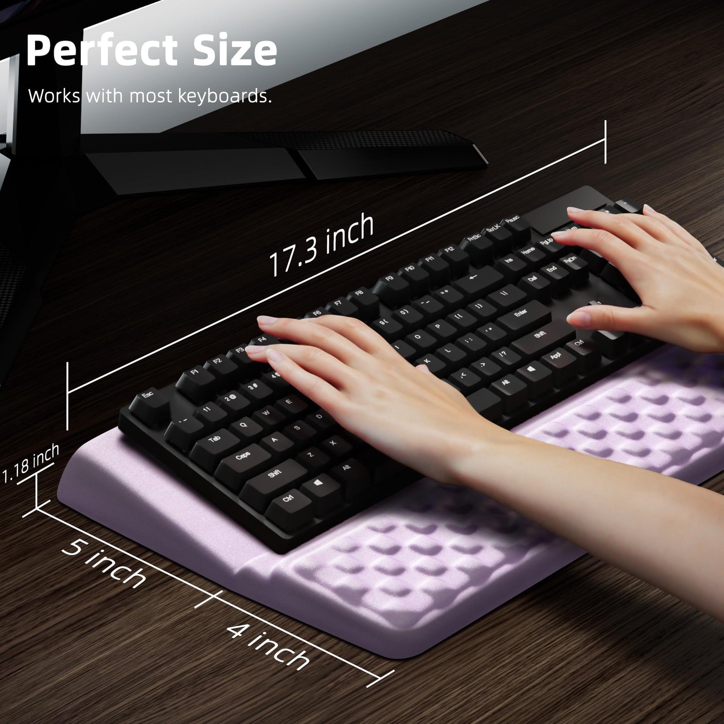 Ospelelf Keyboard Wrist Rest Pad, Comfy Ergonomic Keyboard Stand Riser Holder, Computer Wrist