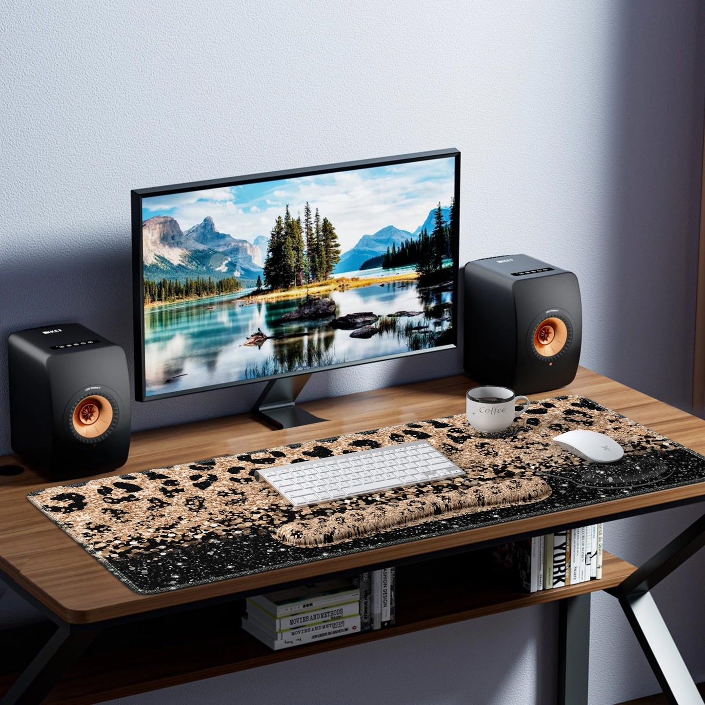 iLeadon 4in1 Mouse Pad Set, Leopard Mouse and Keyboard Pad Set
