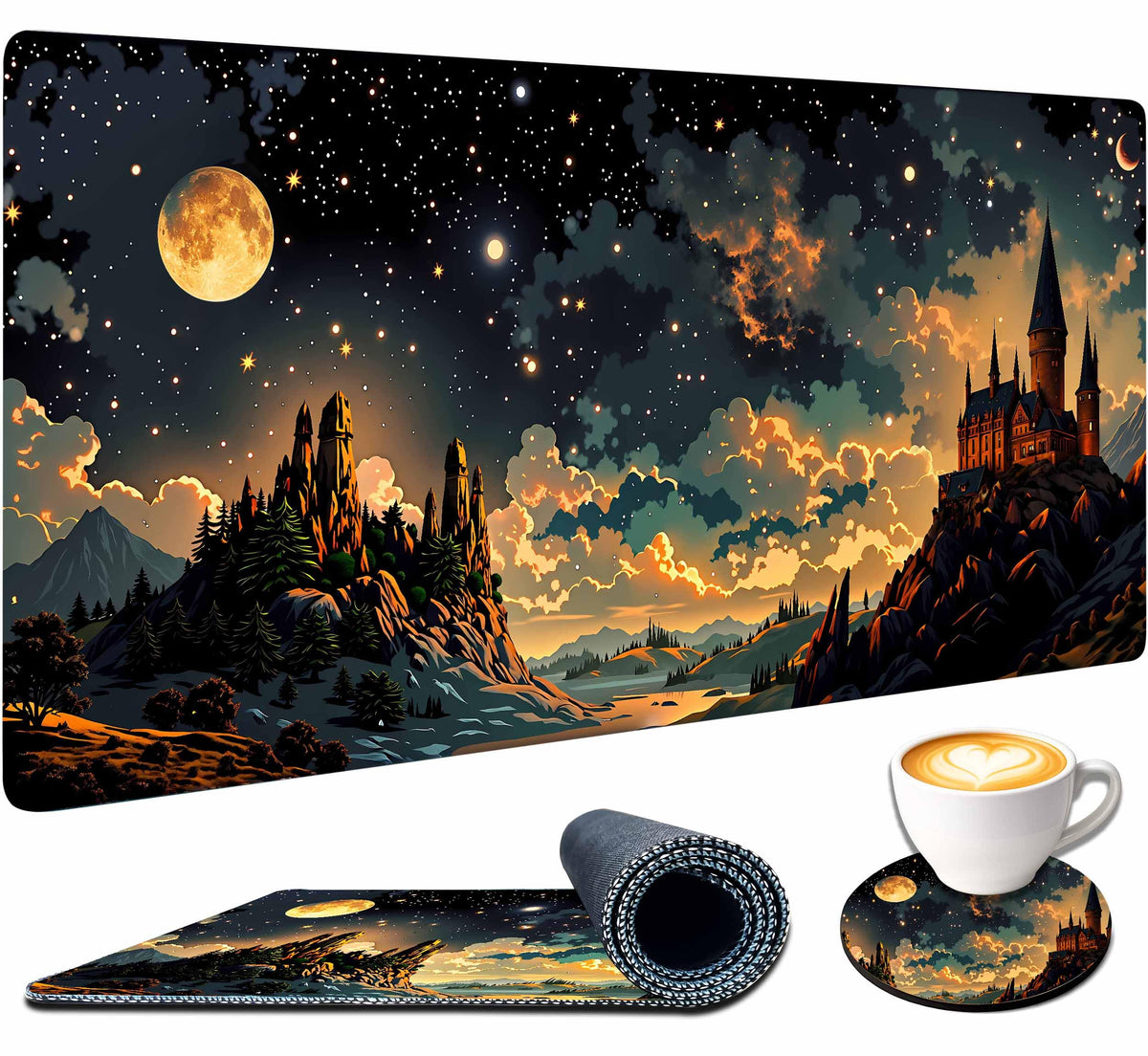 Extended Large Mouse Pad for Desk 35.4 X 15.7 Full Desk Mousepad for Keyboard and Mouse Mat Desktop