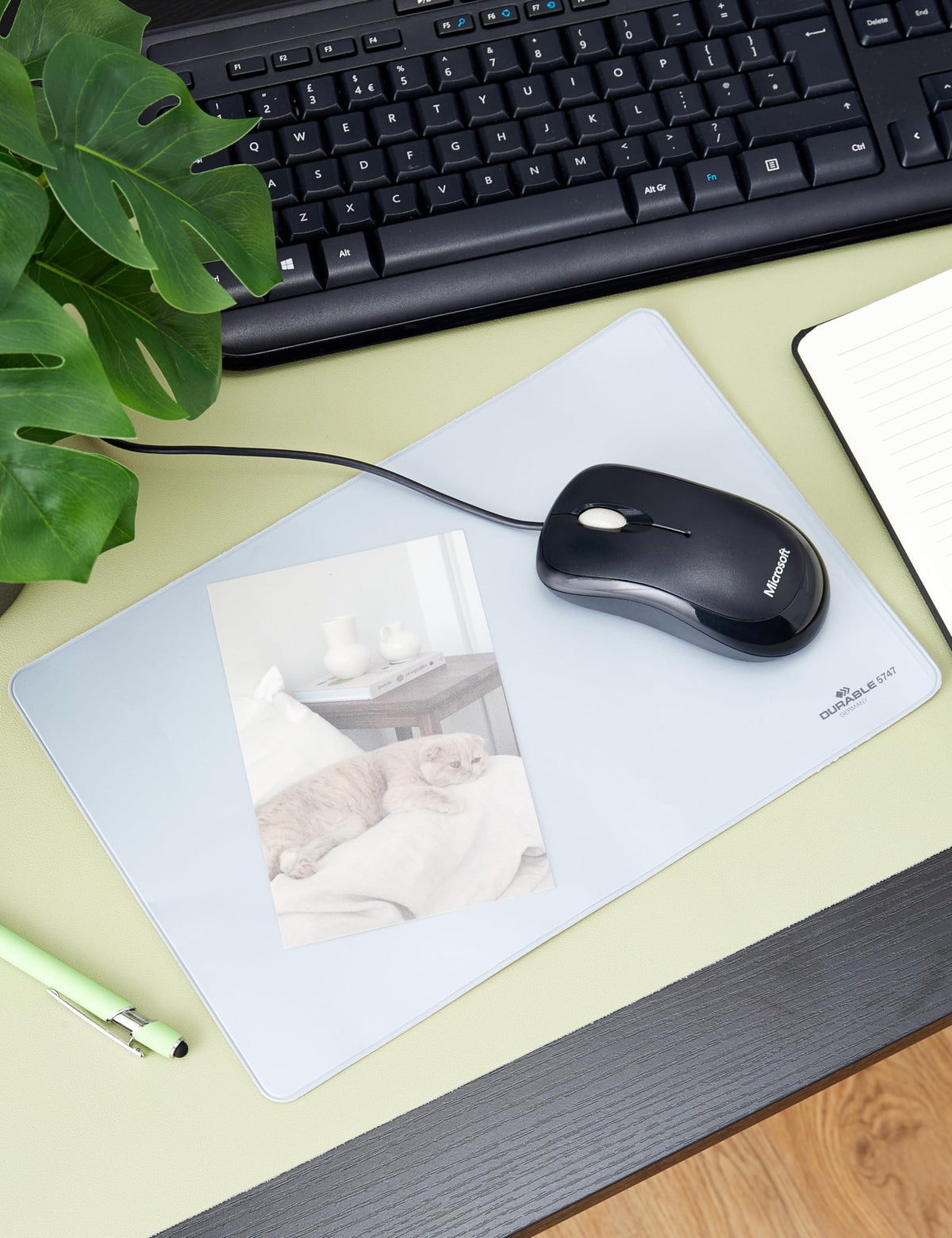 Durable 574719 Mouse Pad Plus with Photo Insert, 1 Piece, Grey/Transparent,300 x 200 x 2.5 mm