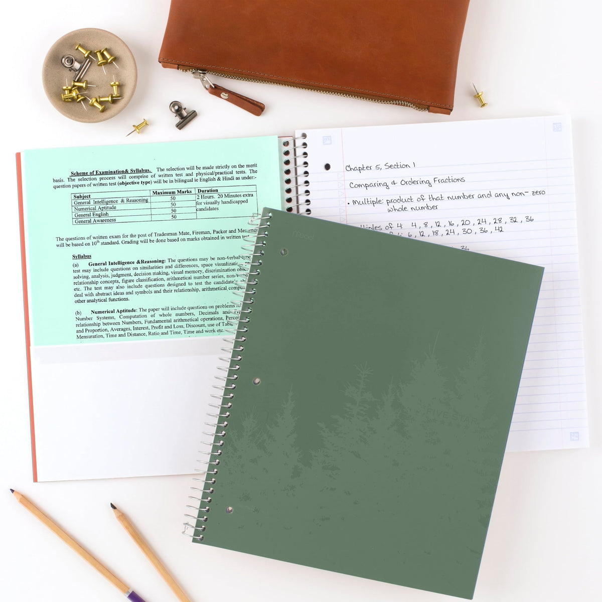 Five Star Spiral Notebook + Study App, 4 Pack, 1 Subject, Recycled College Ruled Paper, 8-1/2" x