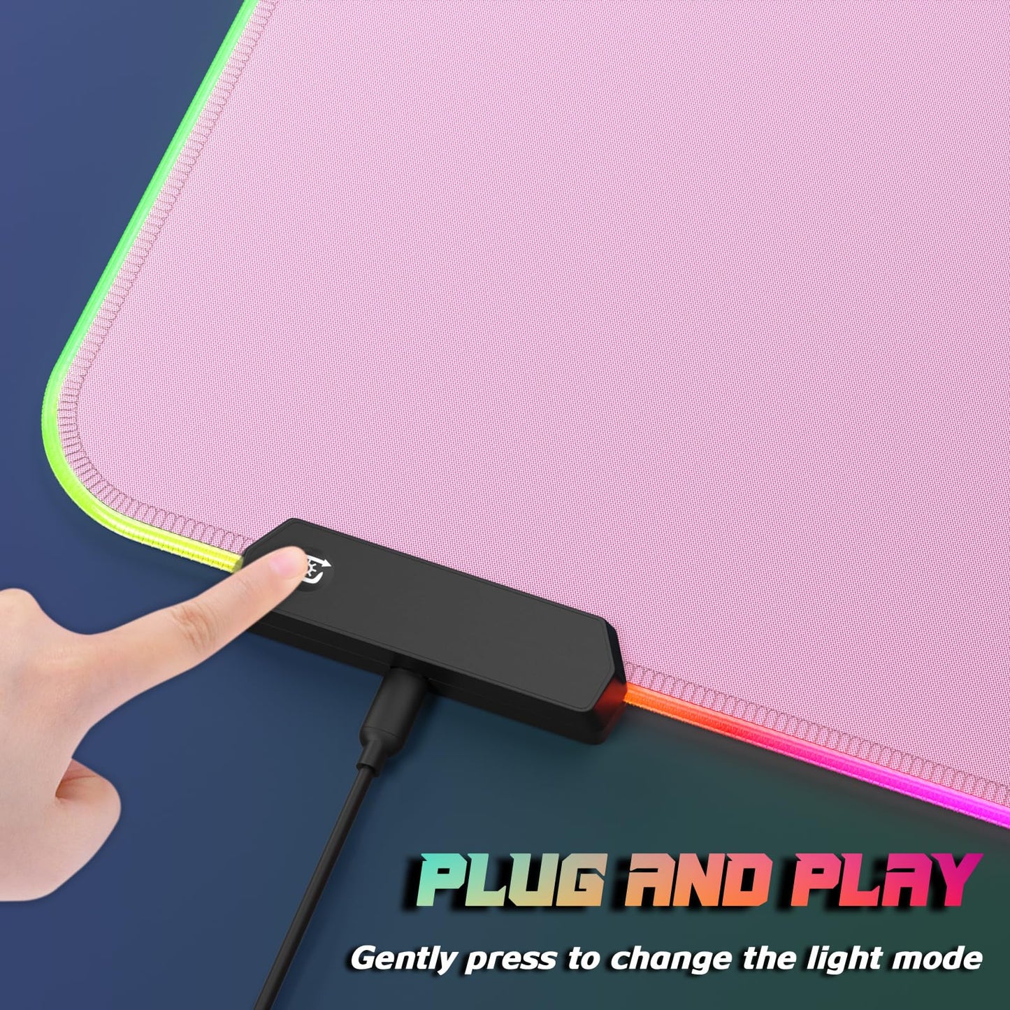 ITNRSIIET RGB Gaming Mouse Pad, Full Desk XL Extended Large Gaming Mousepad, 12 Lighting Modes 30%