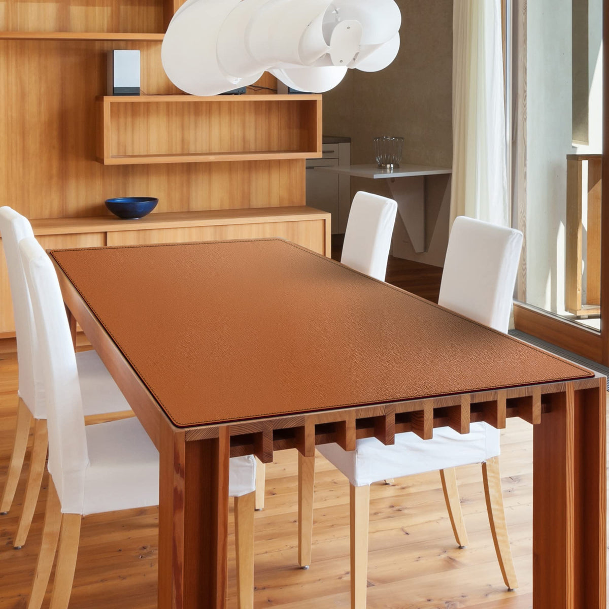 ZORESYN PU Leather Conference Table Pads 70.9" x 31.5" Light Brown