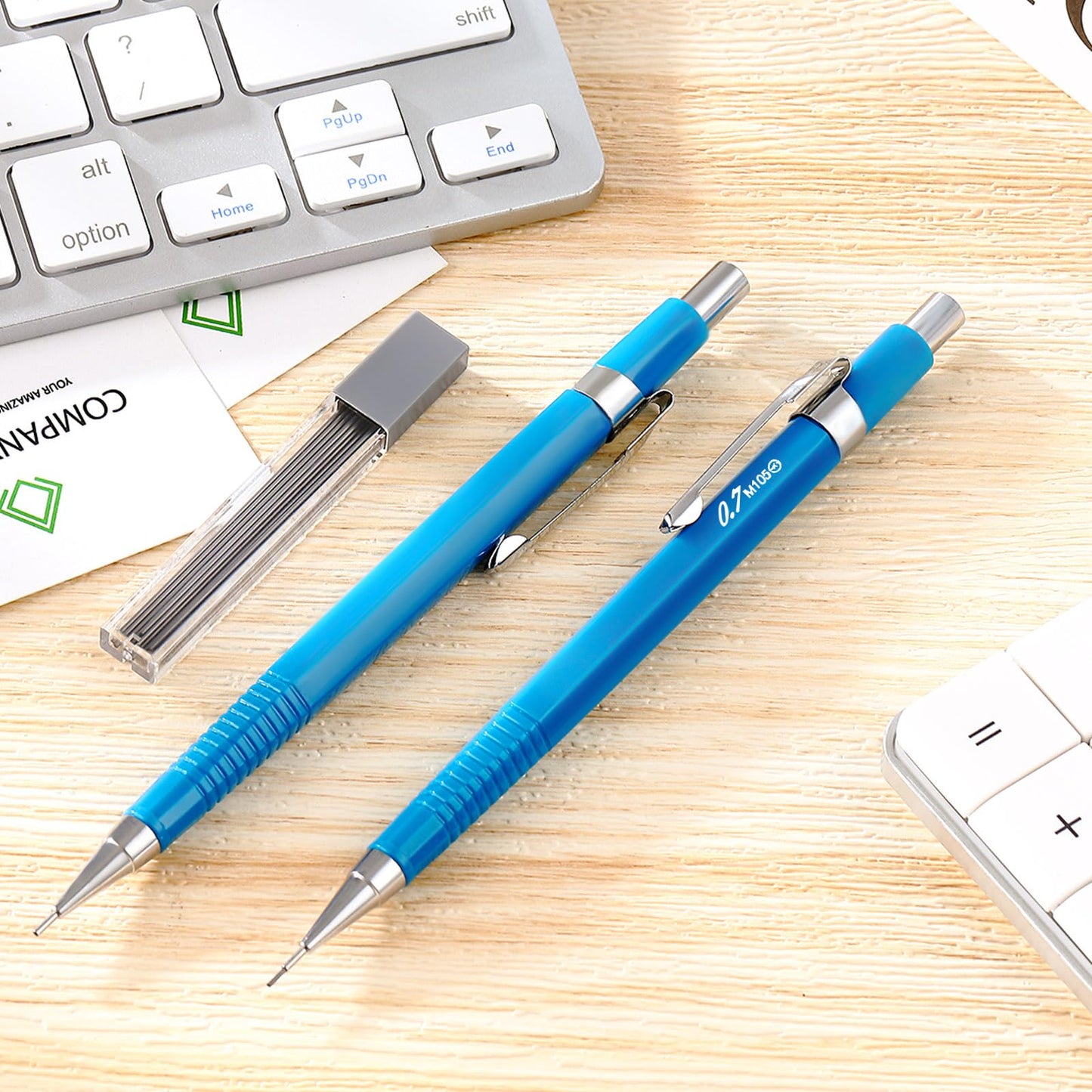 Gueevin 24 Set Blue Mechanical Pencil 0.7mm with Drafting Pencil Refill