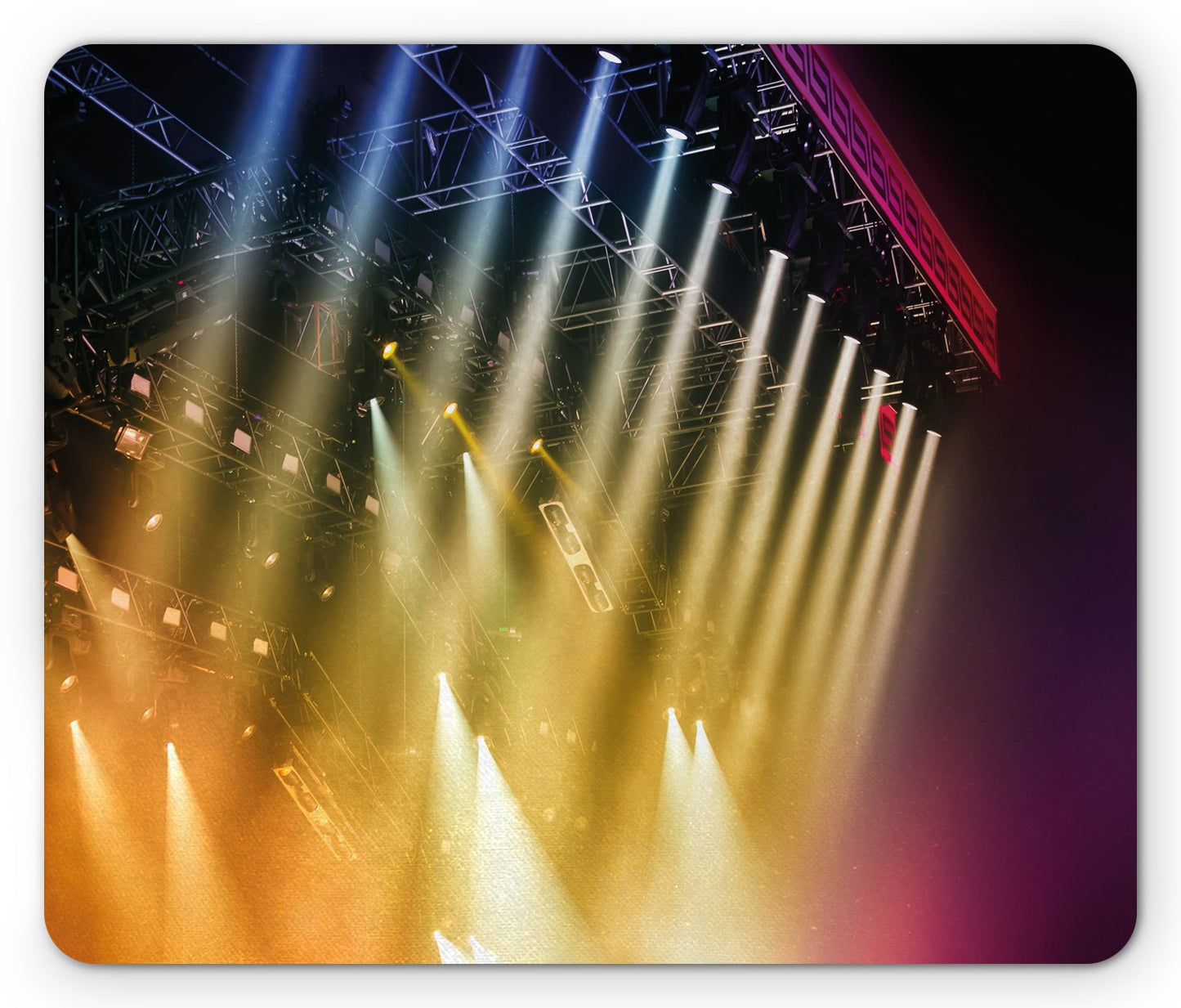 Lunarable Musical Theatre Mouse Pad, Colorful Rays Concert Dance Music Staging Technology Smoky