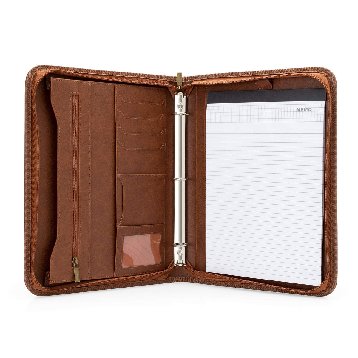 Forevermore Portfolio Binder, 1.5" Permanent 3-Ring, Vegan Leather, Brown