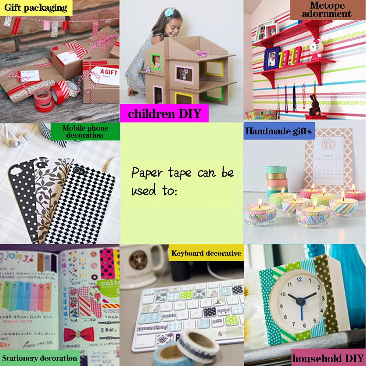 CIAJIE Black Point Foil Dots Washi Tape,5/8" x 393 inches(15mm*10M) Wave Foil Dots Washi Tape
