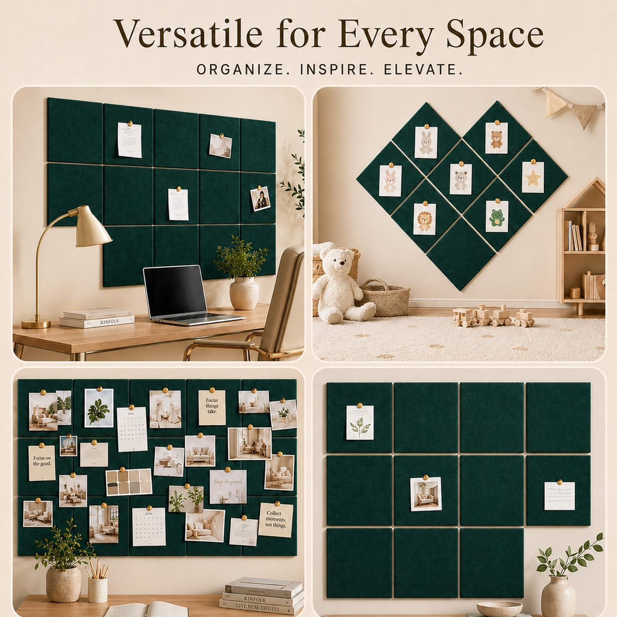 Baysola Felt Bulletin Board Tiles, Cork Board Alternative, 48 x 36 in