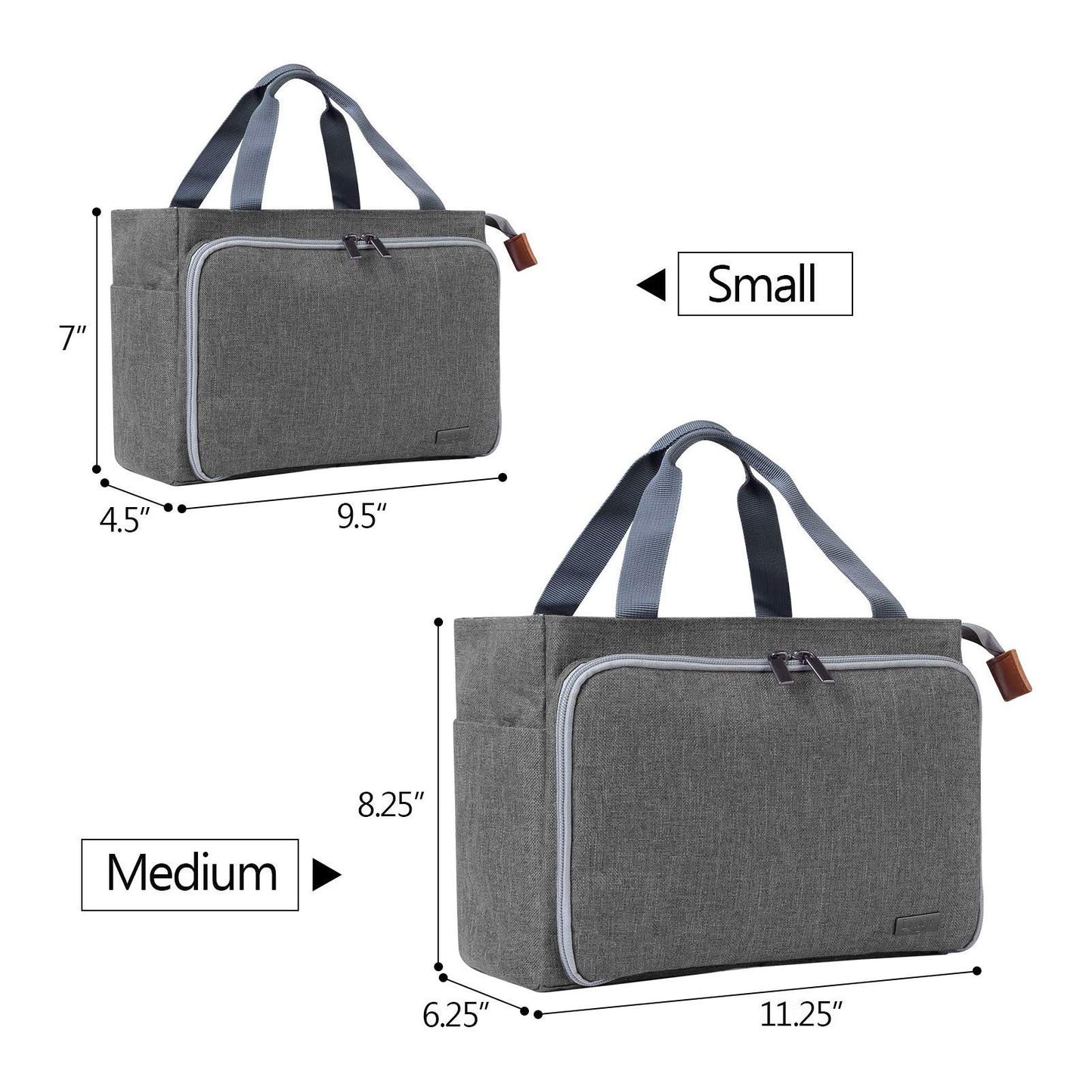 Luxja Crochet Yarn Storage Tote Bag, Gray
