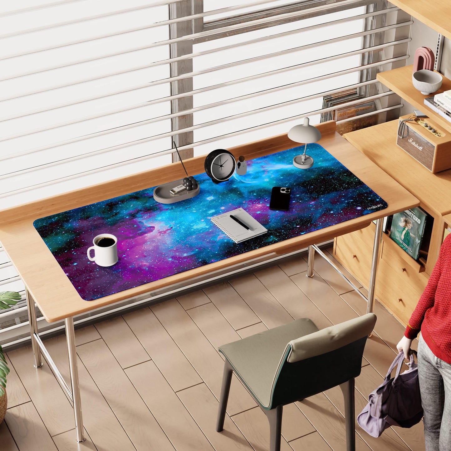 Mydours 55" x 24" Gaming Mouse Pad, XXL Full Desk Pad (Purle Universe)