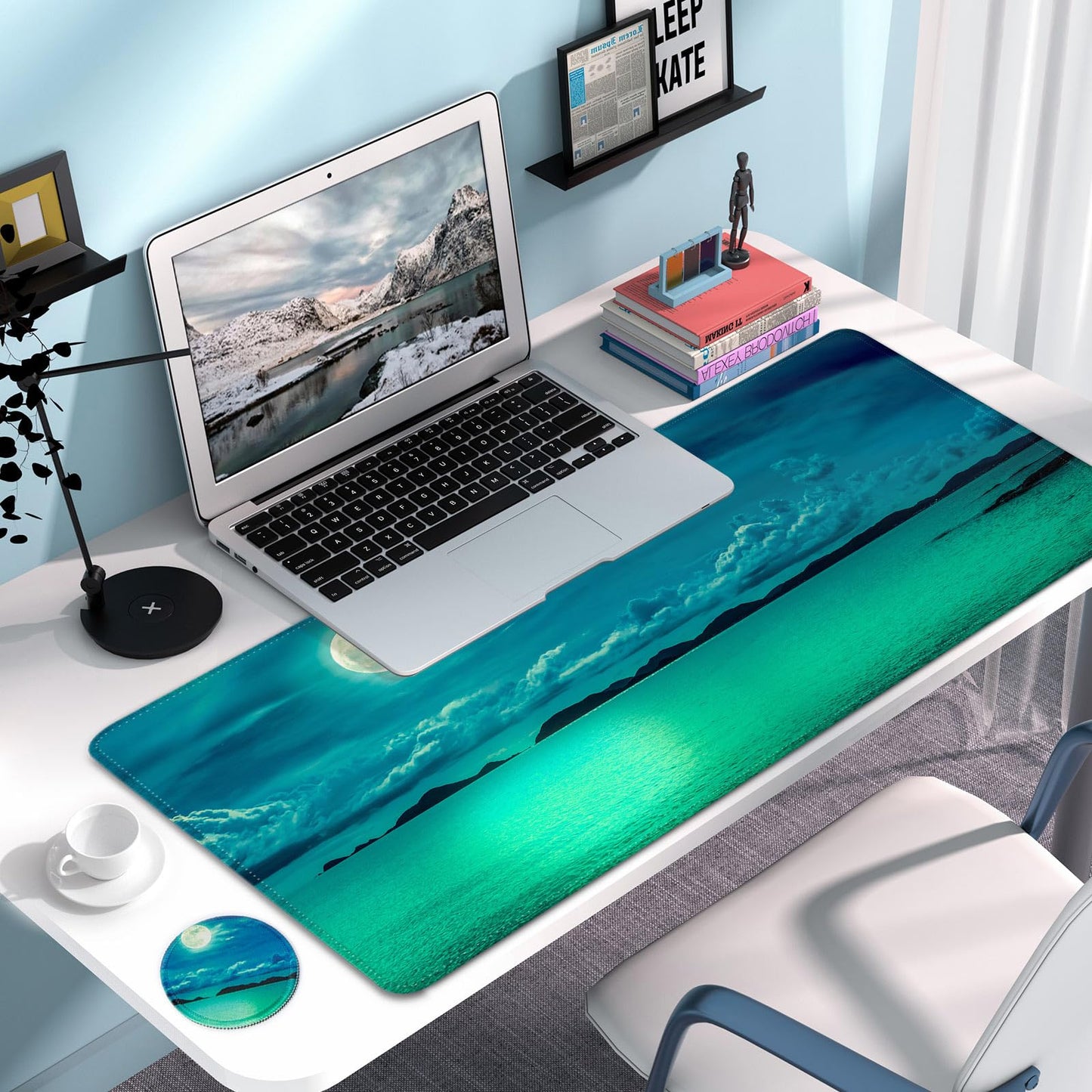 Large Gaming Mouse Pad with Coaster,Desk Matt for Desktop,Desk Mat-Ocean