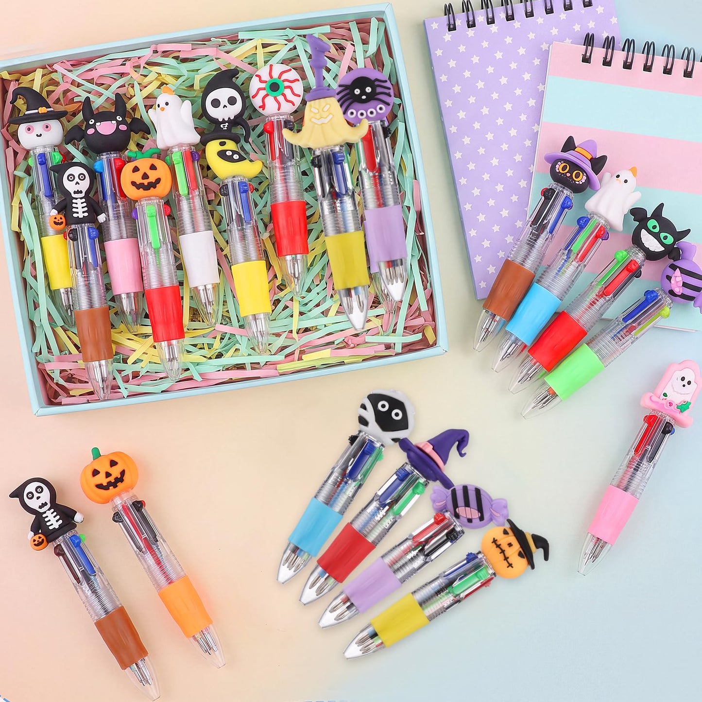 BESARME 48 Pcs Halloween Pens, Fun Multicolor Pens Gifts for Classroom
