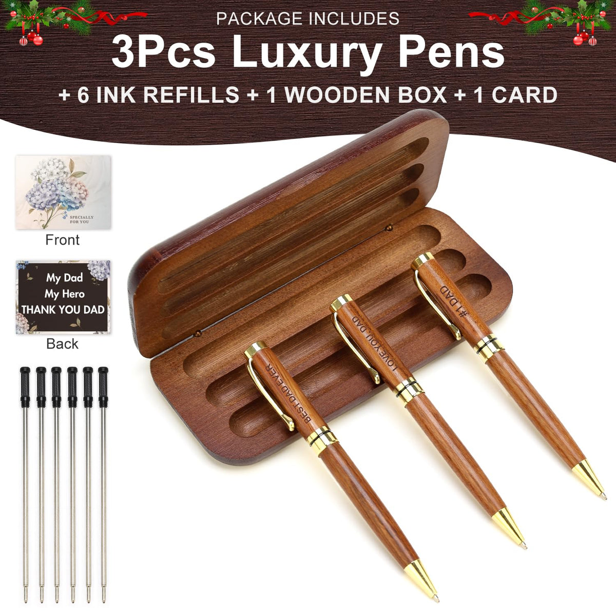 Nice Gift for Dad from Daughter, Son, Wife Mens Pen Set with Box Fancy Pens