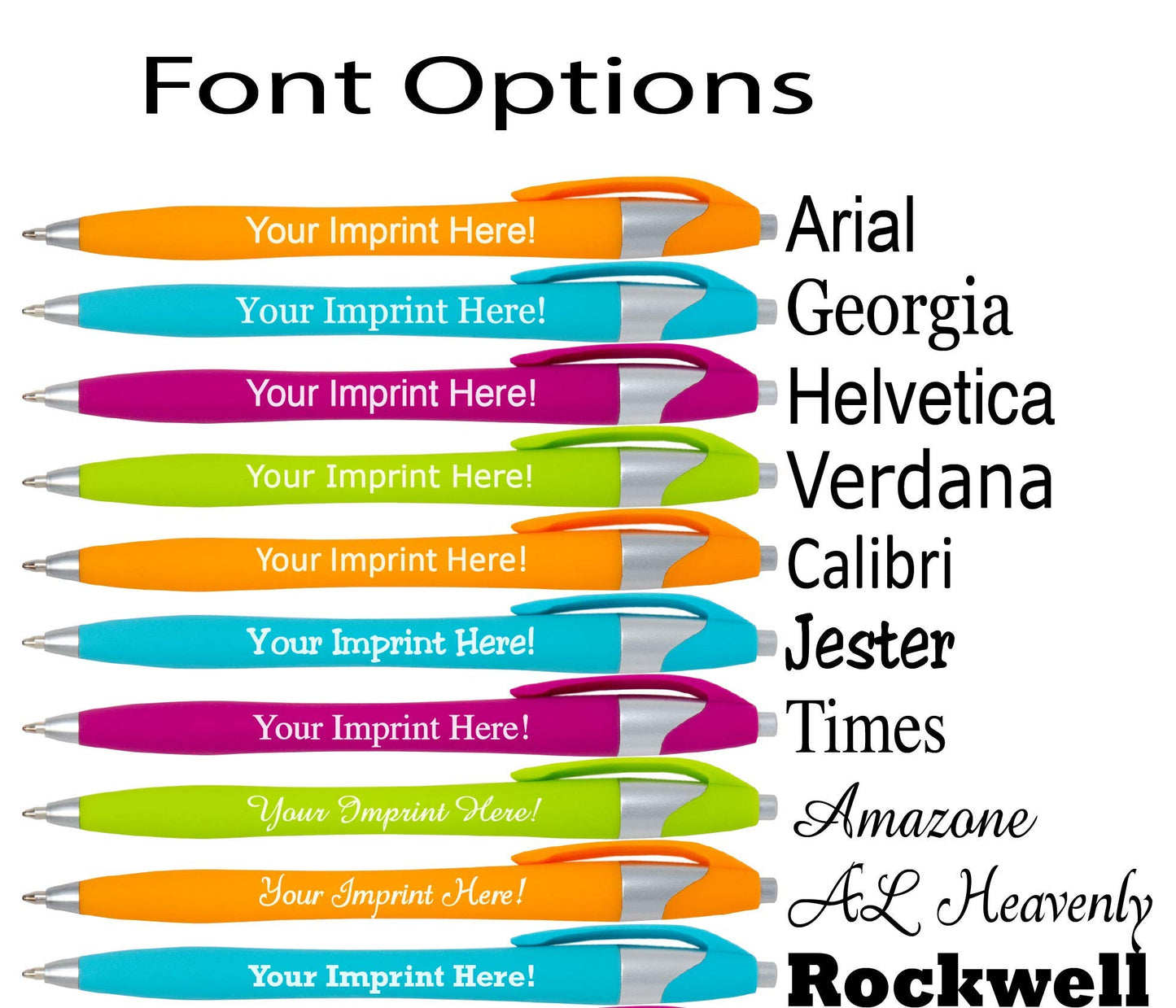 ExpressDesigns™ - Custom Colored Ink Pens Soft-touch | Neon Ink Colors | Personalized Imprinted