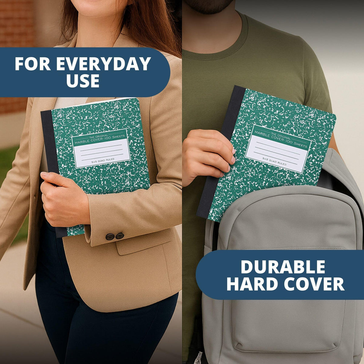 ROARING SPRING Hard Cover Composition Notebook, Graph Rule, 200 Pages