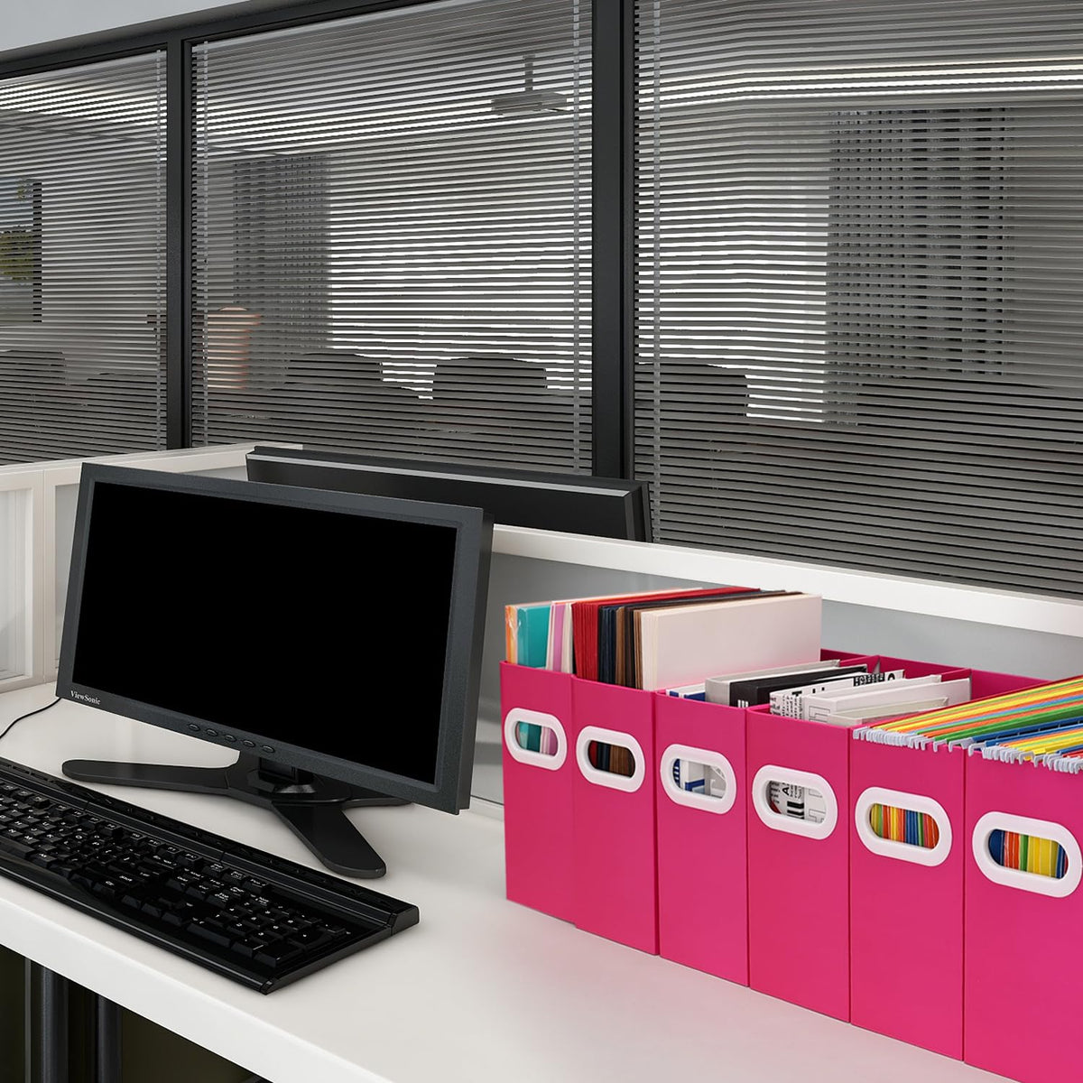 Aosric Hanging File Organizer, Cardboard File Folder Organizer for Letter Size, Desk Documents