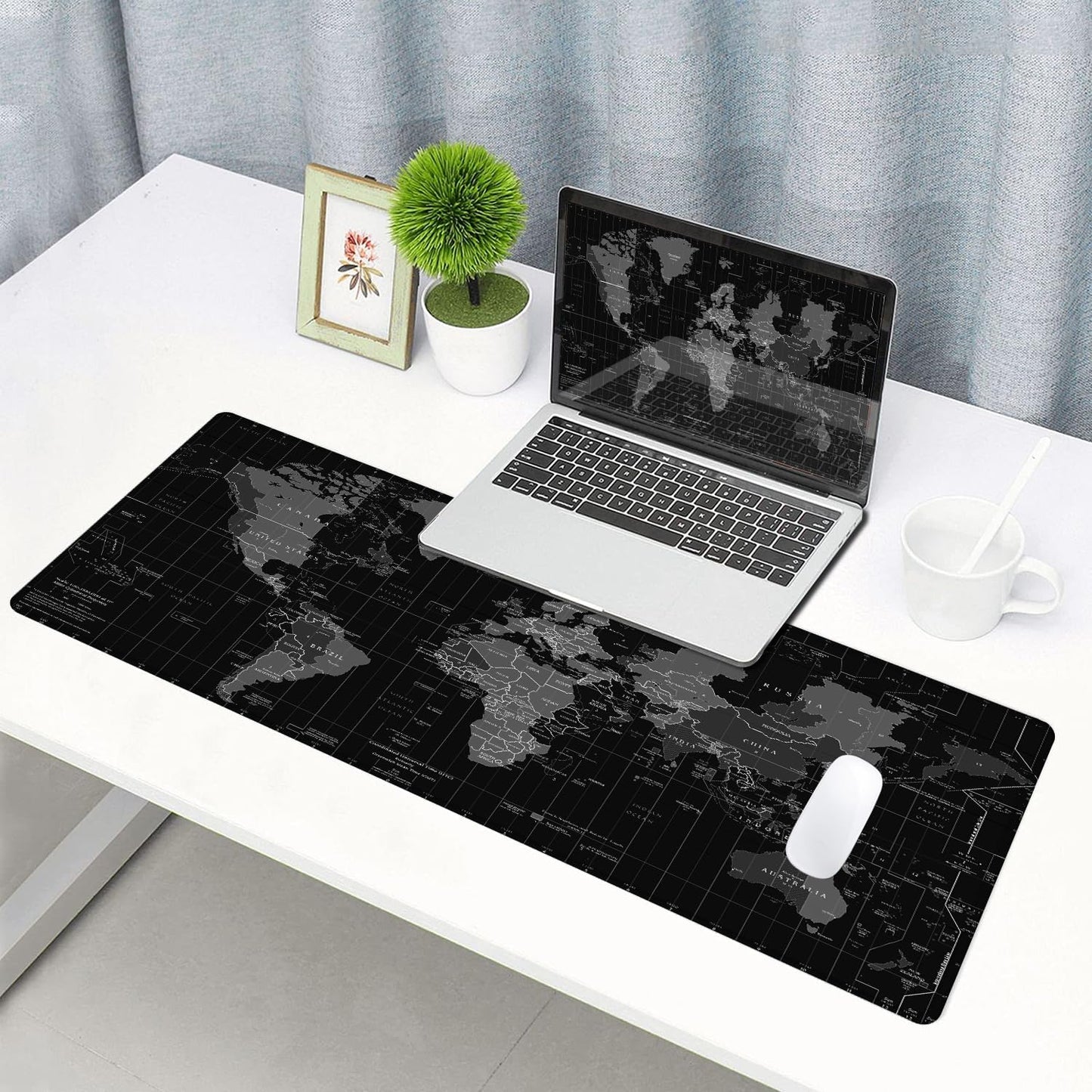 SANWUMIAN Large Gaming Mouse Pad with Stitched Edges, Desk Mat Extended Keyboard Pad, Non-Slip