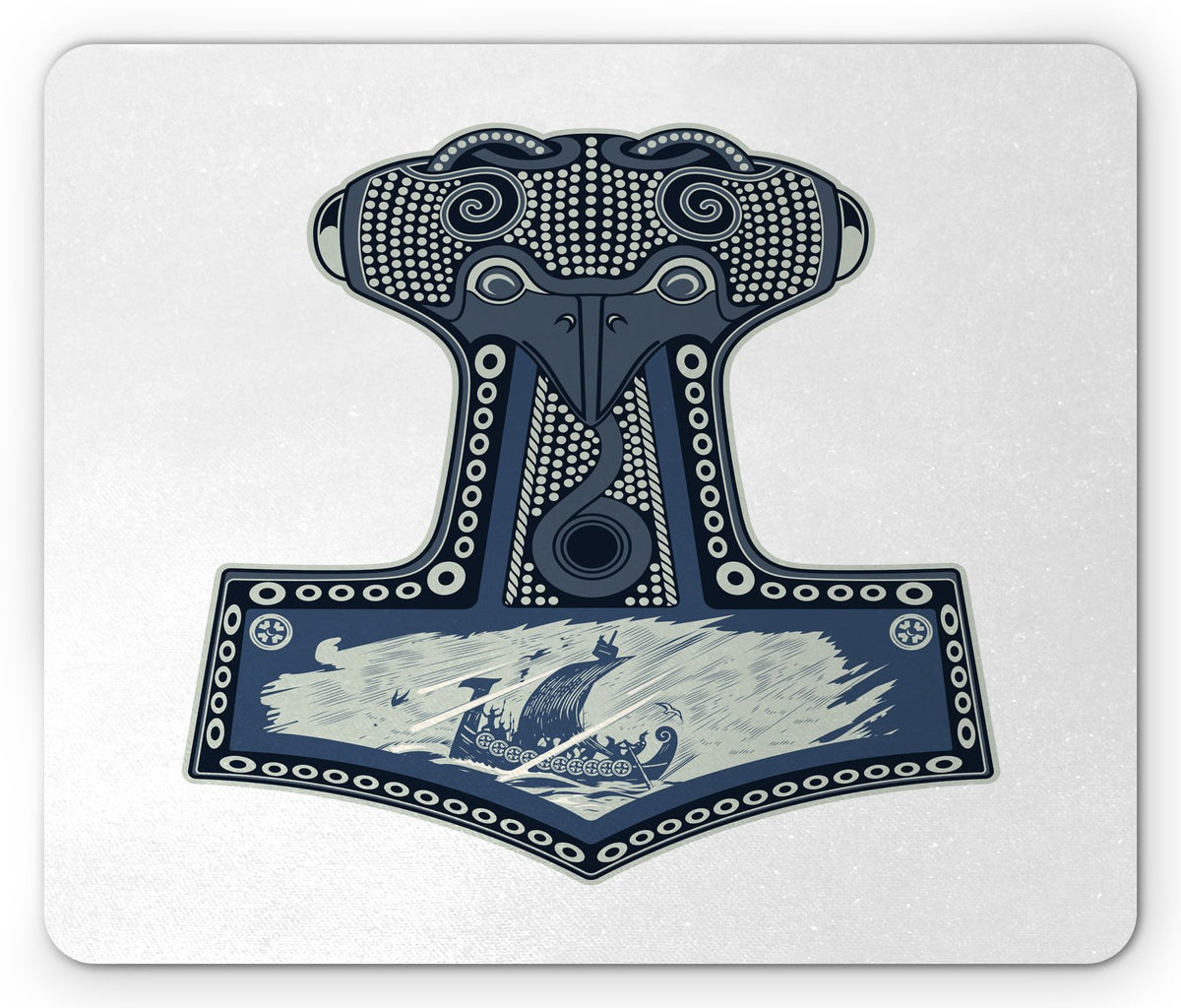 Lunarable Viking Mouse Pad, Scandinavian Folklore Motifs Northern Germanic Culture Mjollnir