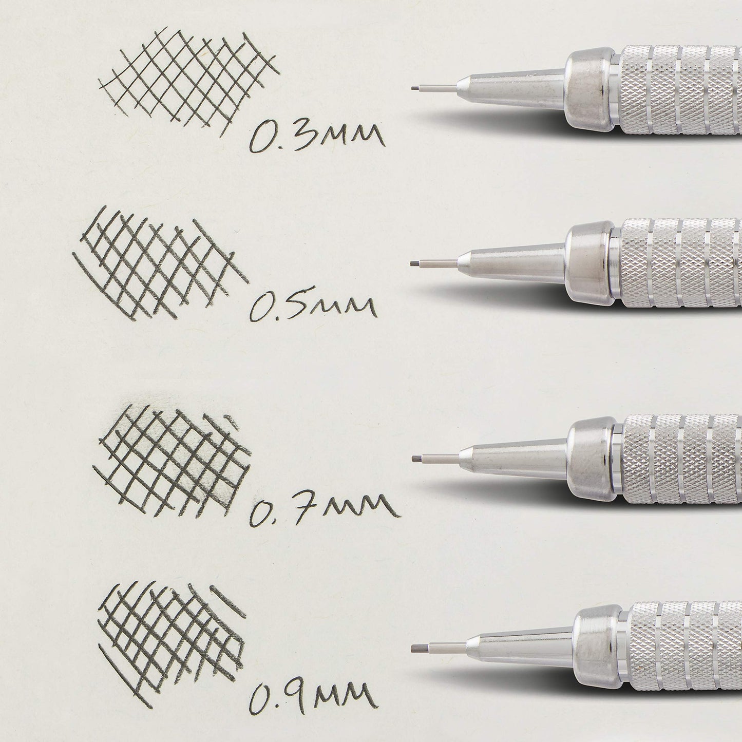 Pentel GraphGear 500 Mechanical Drafting Pencil, (0.5mm), Fine Line, Black Barrel, Pack of 4