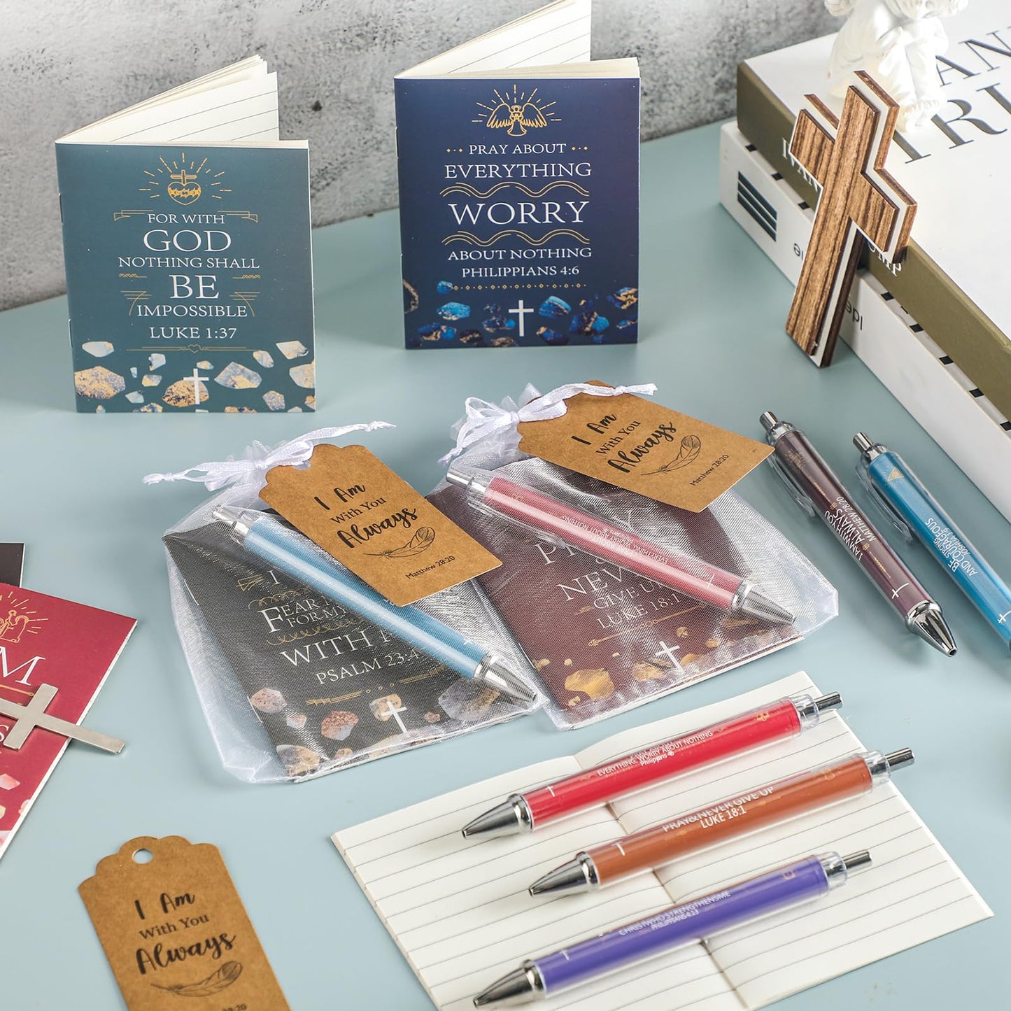 Qeeenar 200 Pcs Christian Gift Bulk Set Bible Verse, Multicolor, Classic