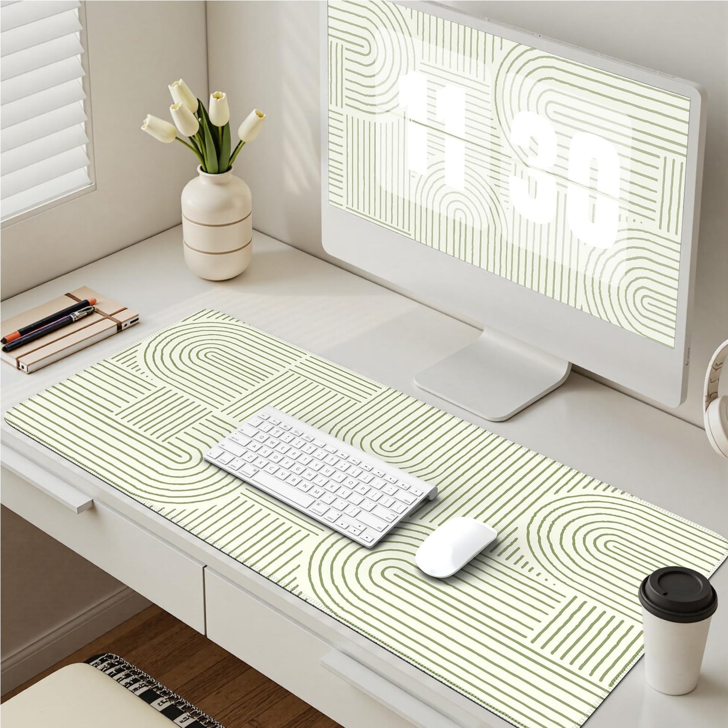 iCasso Green Desk Matt for Desktop, Cute Desk Pad Mat, Green