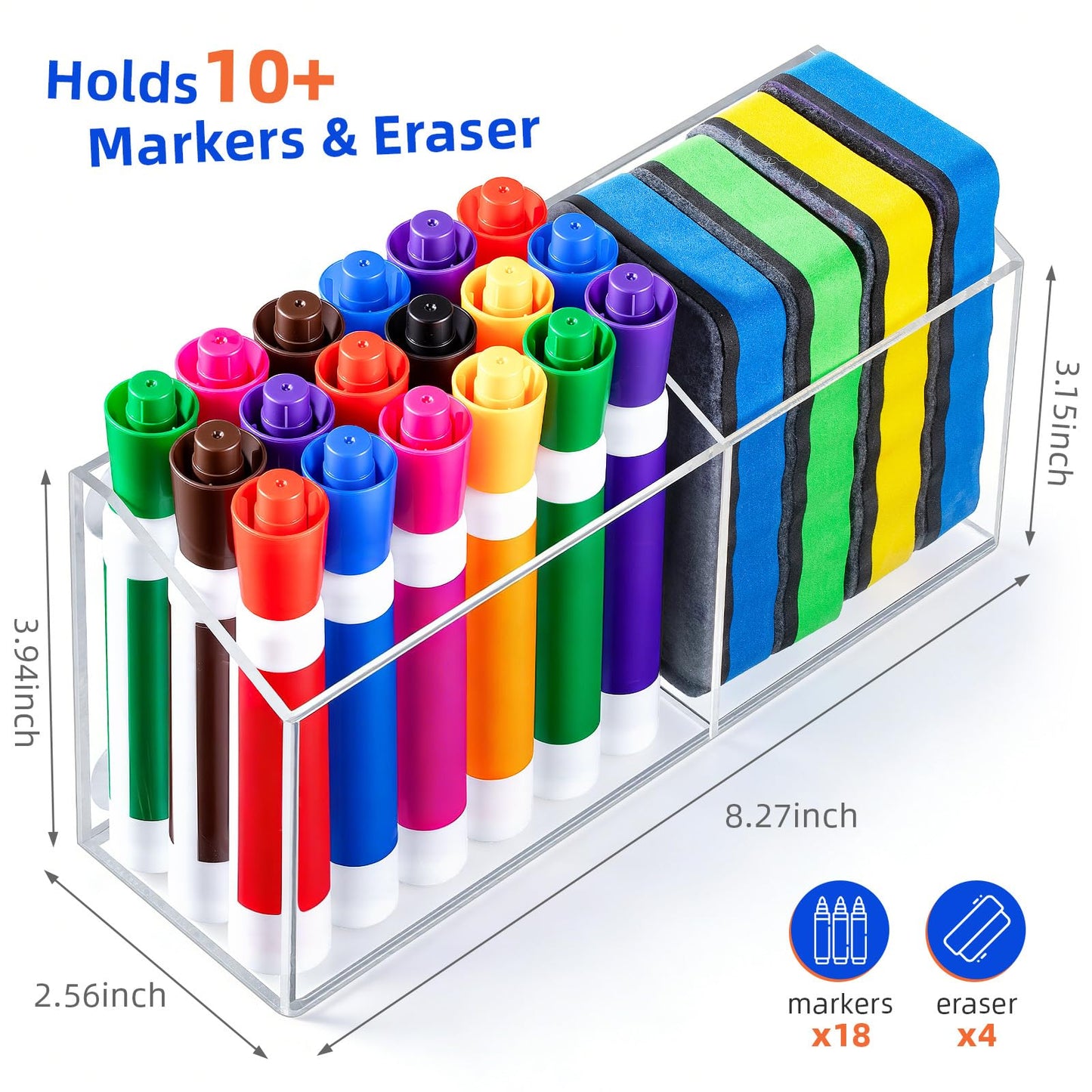 Simetufy Large Magnetic Dry Erase Marker Holder, Magnetic Pen Holder