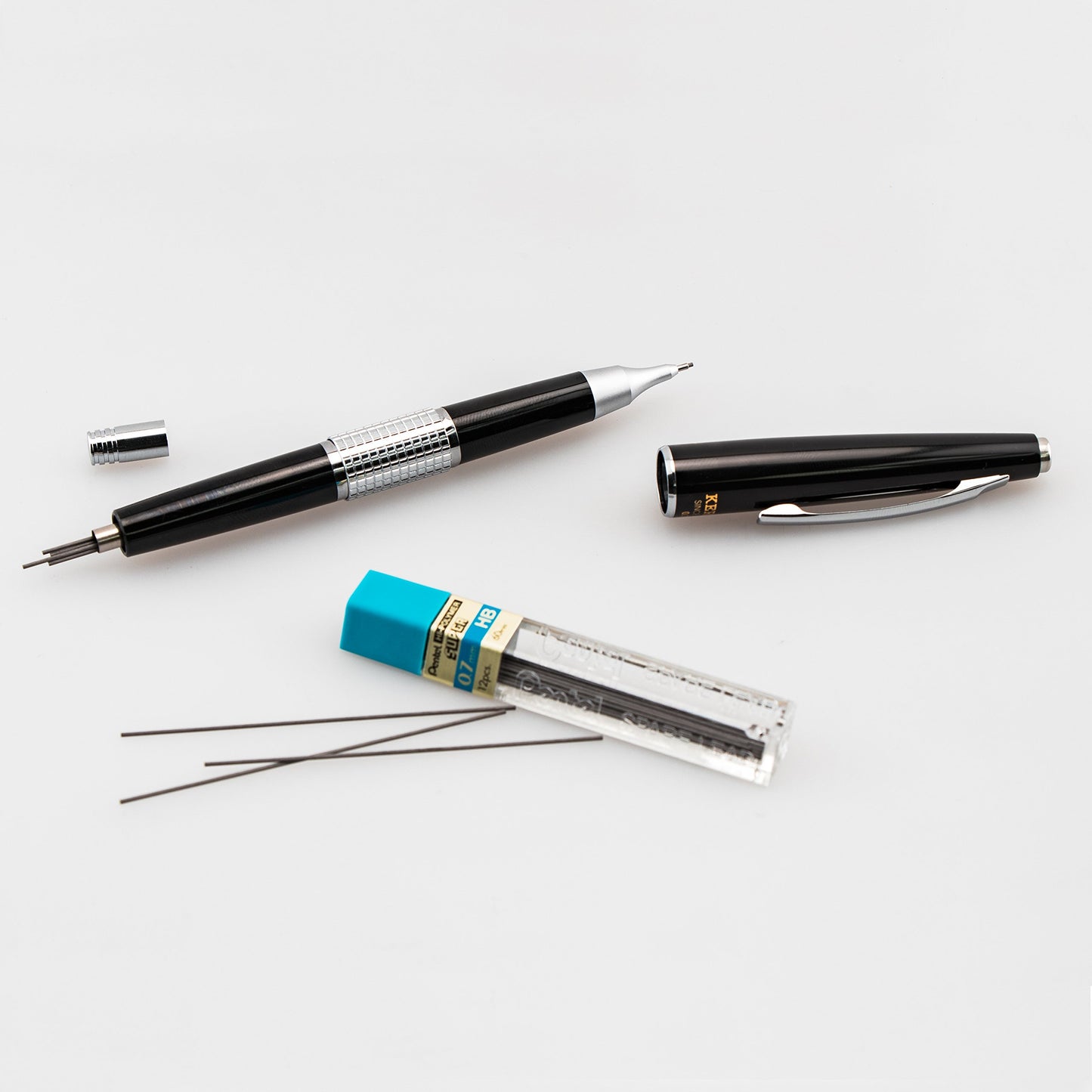 Pentel Sharp Kerry Mechanical Pencil (0.7mm), Black Barrel, 1 Pencil (P1037A)