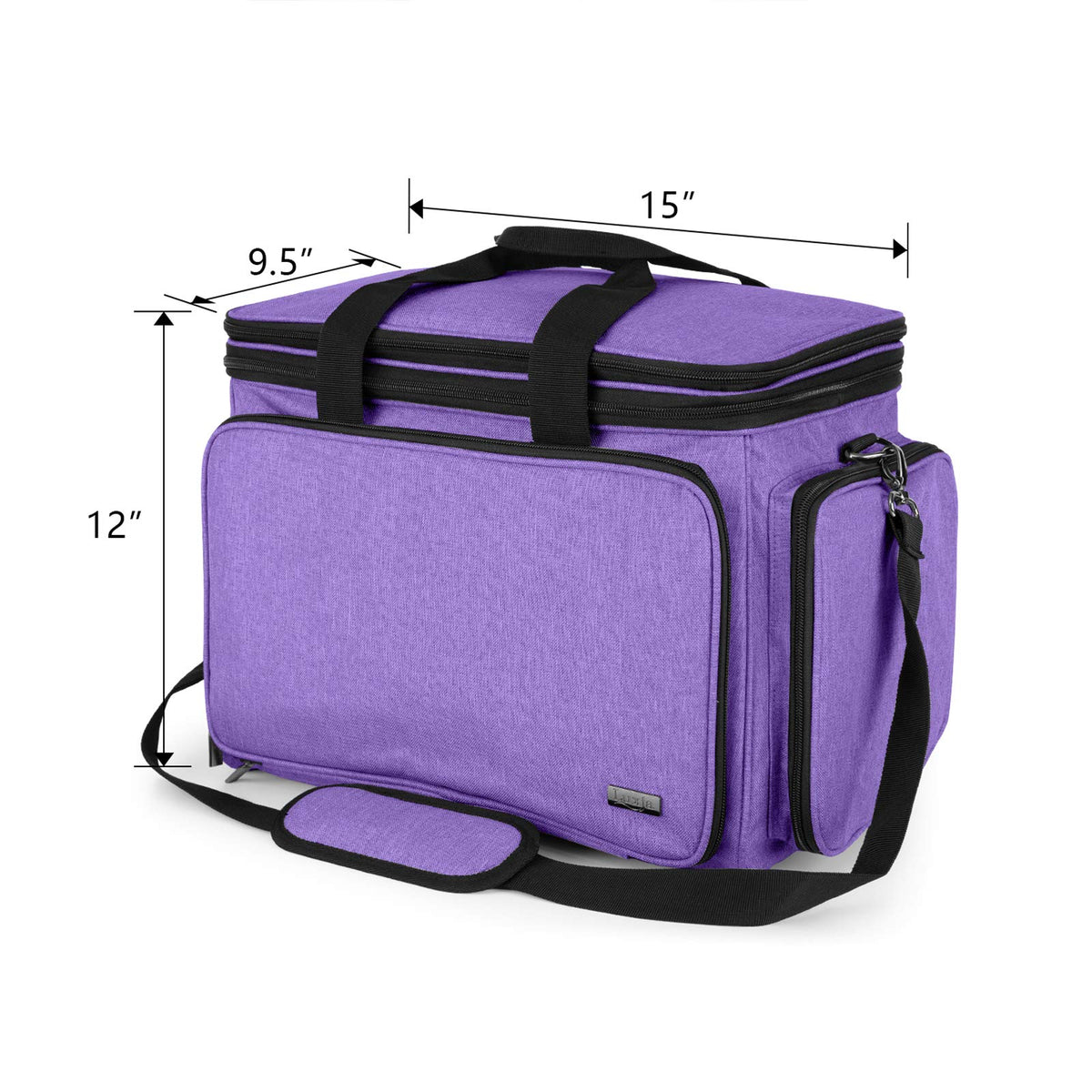 LUXJA Portable Yarn Knitting Storage Tote Bag, Purple