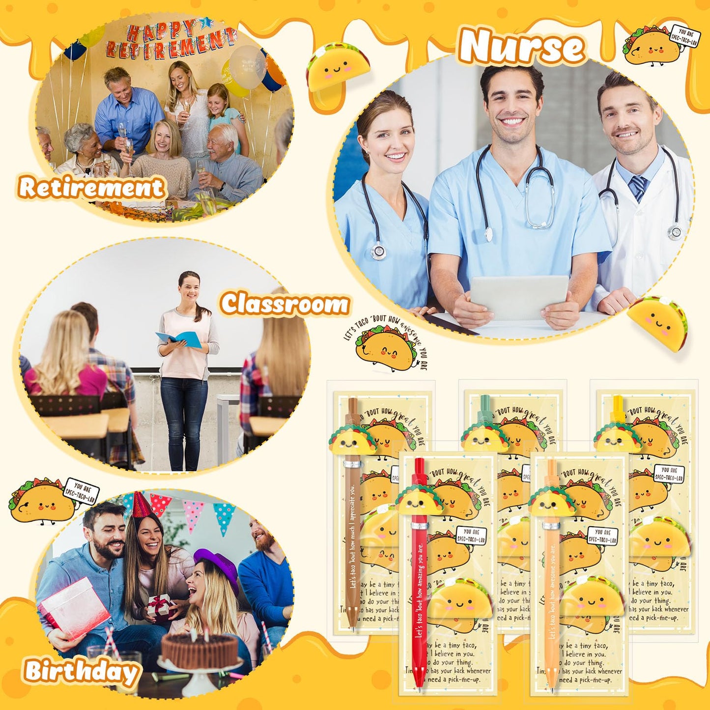 TecUnite Taco 20 Sets Classroom Motivation Gifts Bulk