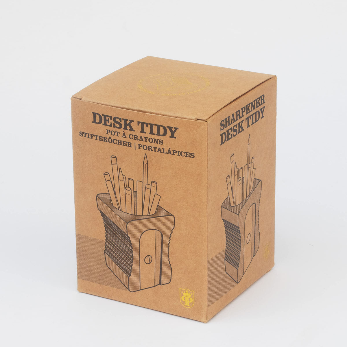 Suck UK Pen Holder - Wooden Pencil Sharpener - Stationary Organiser - Desk Tidy - Quirky Office