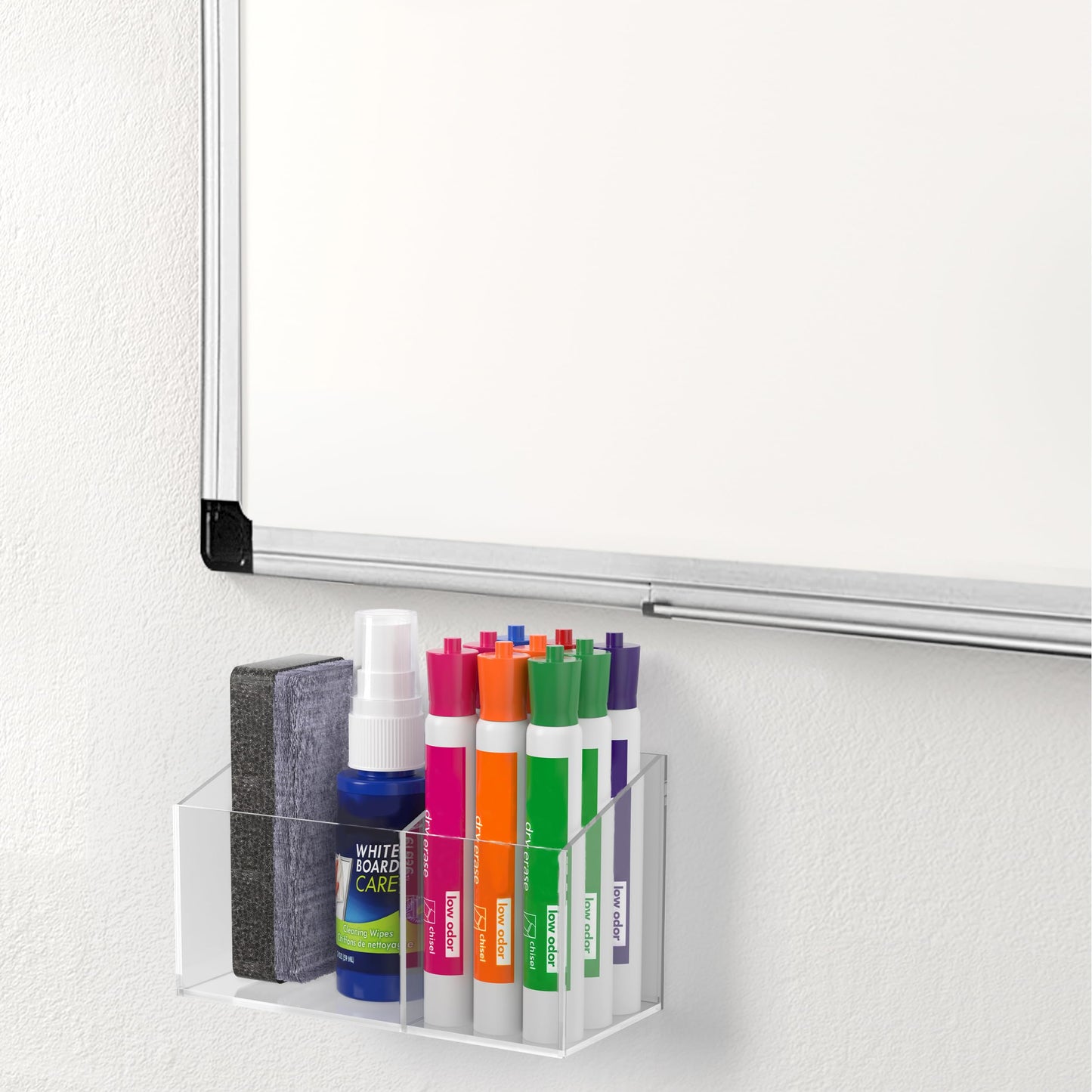 HBlife Magnetic Dry Erase Marker Holder for Whiteboard, Wall Mount, Clear