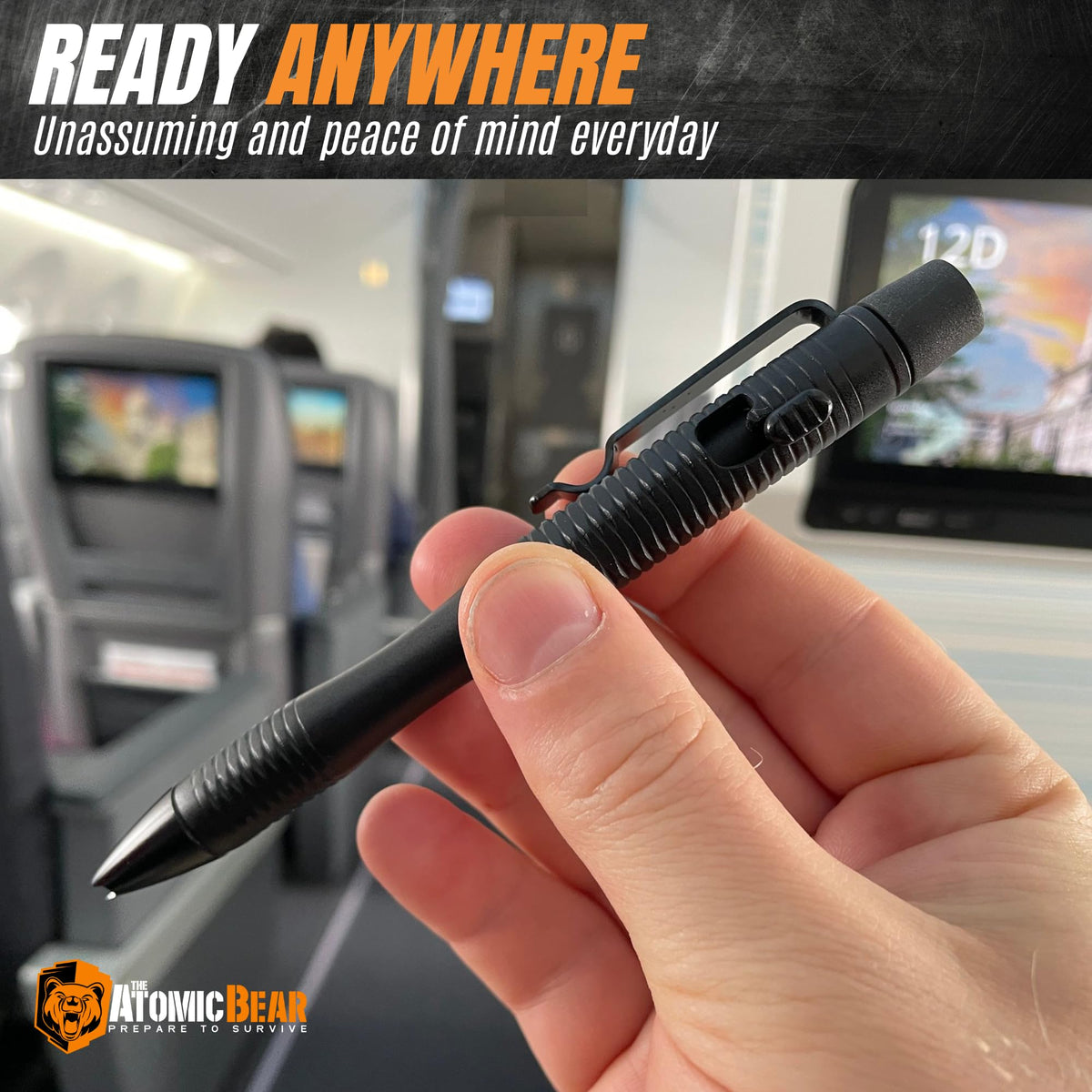 The Atomic Bear Stealth Pen Pro Tactical Pen for Self Defense - Enhanced Writing Survival Pen with