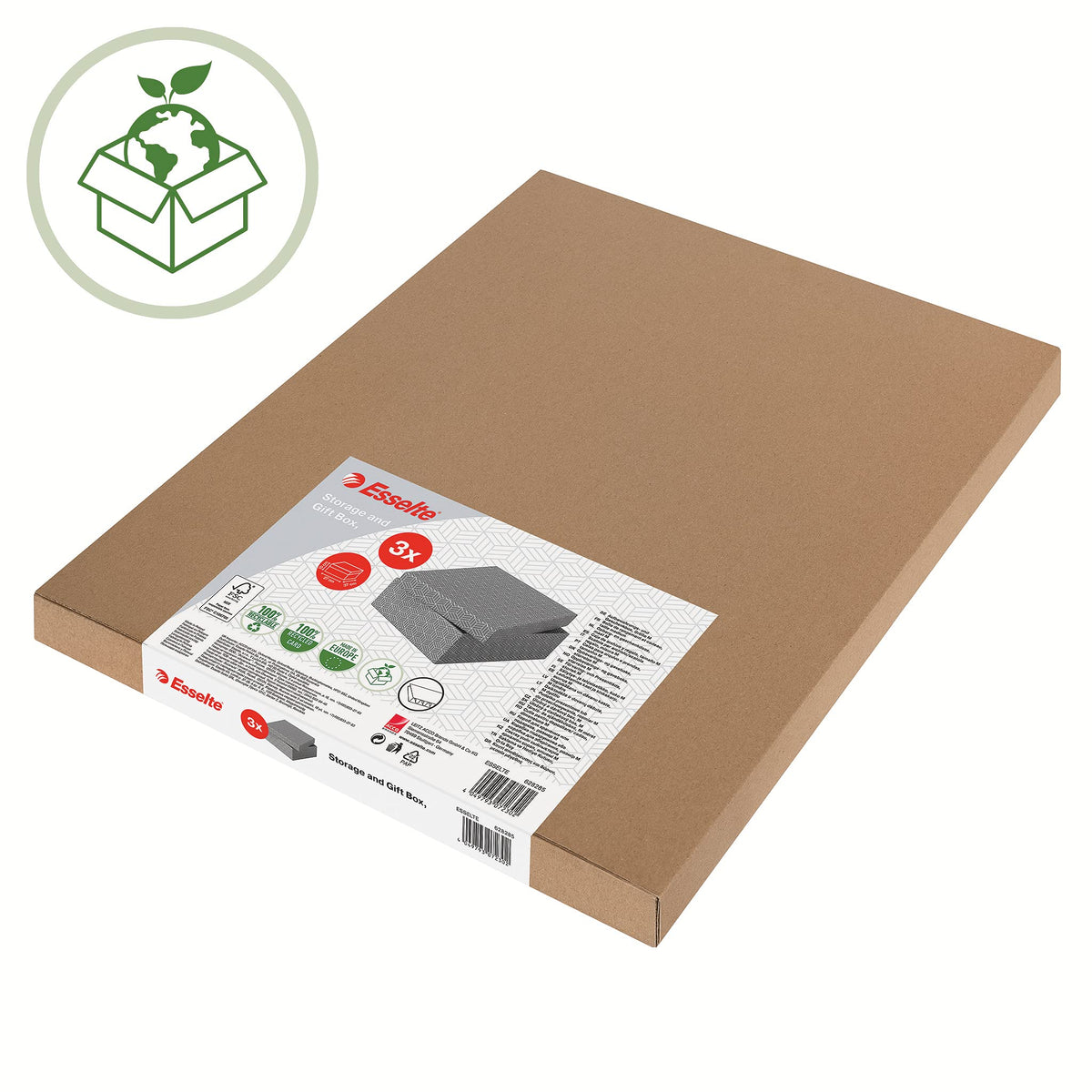 Esselte Medium Storage & Gift Box With Lid, Pack Of 3, Home/Office Storage, Organisation & Gift