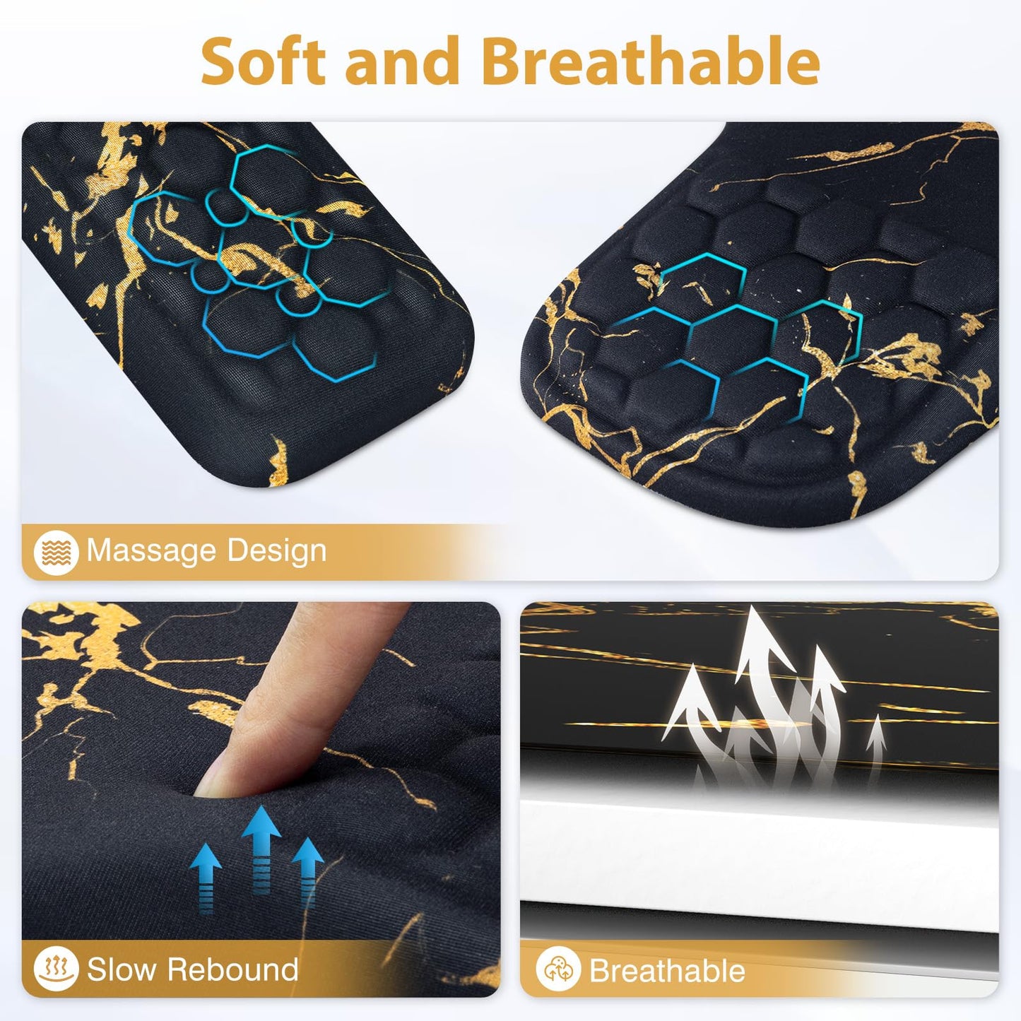 EYROZILL 3 in 1 Ergonomic Wrist Rest for Keyeboard and Mouse, Non-Slip Desk Mouse Pad with Wrist