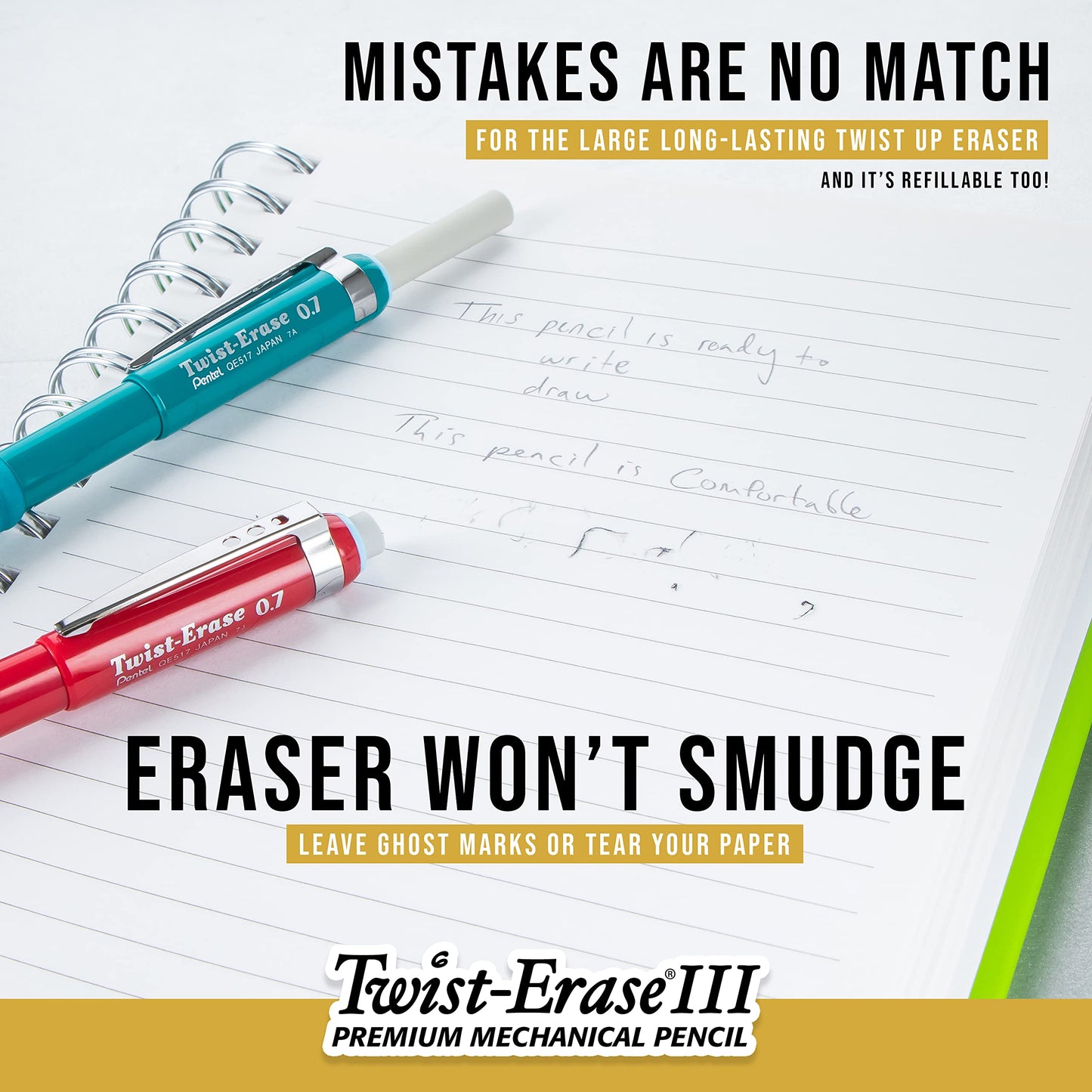 Pentel Twist-Erase III Mechanical Pencil, (0.7mm), Navy Blue Barrel