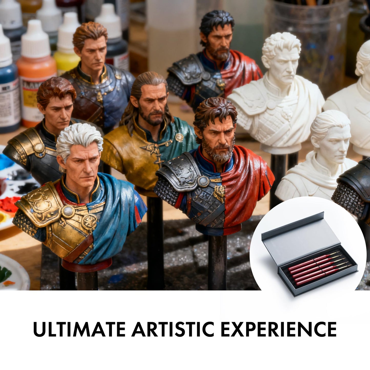Artify Detail Paint Brushes, 100% Kolinsky Sable Micro Paint Brushes - Master Series, Ultra Fine