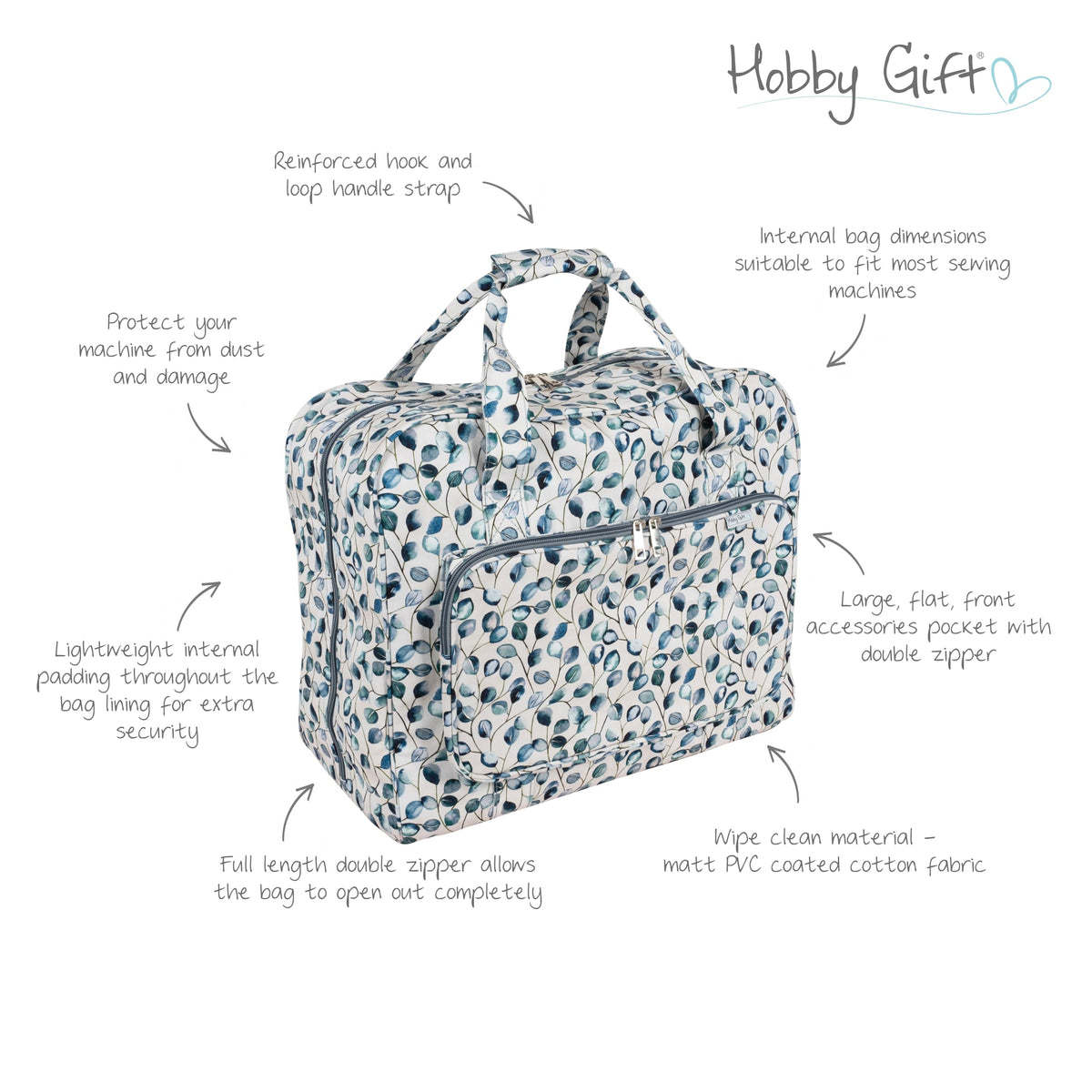 Hobby Gift Sewing Machine Bag Padded Carry Case with Pockets for Domestic Sewing Machine Storage