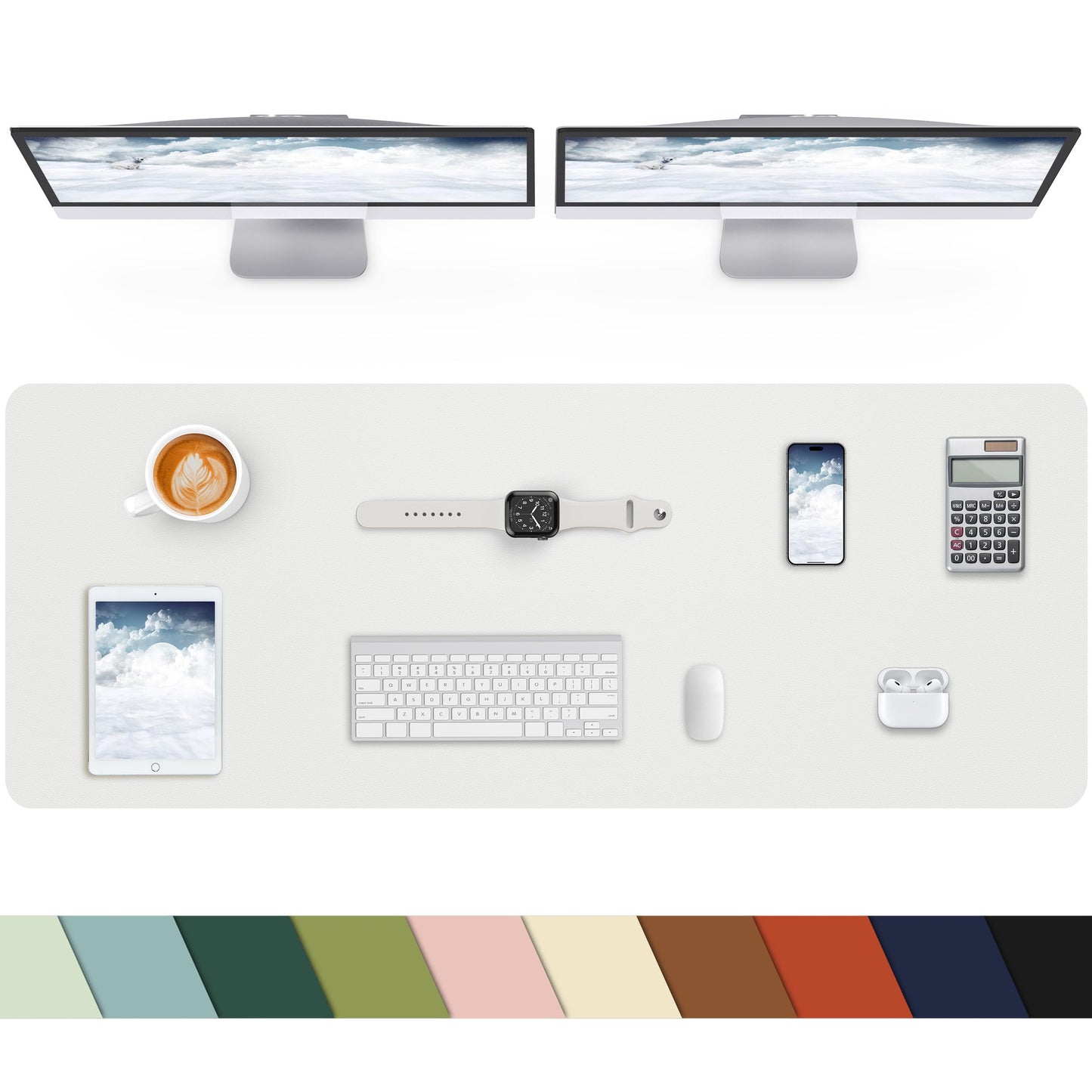 Leather Desk Pad Protector, Office Mat, Large Mouse Pad, Non-Slip Blotter, Laptop Pad, Waterproof