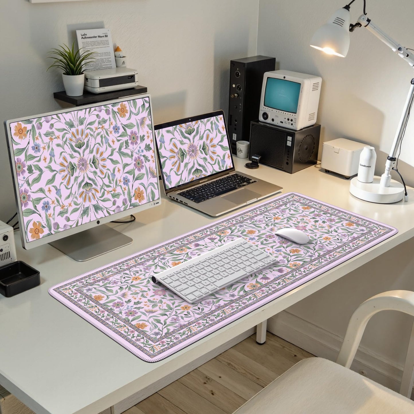 iLeadon Desk Mat for Desktop, Purple Mouse Pad for Keyboard