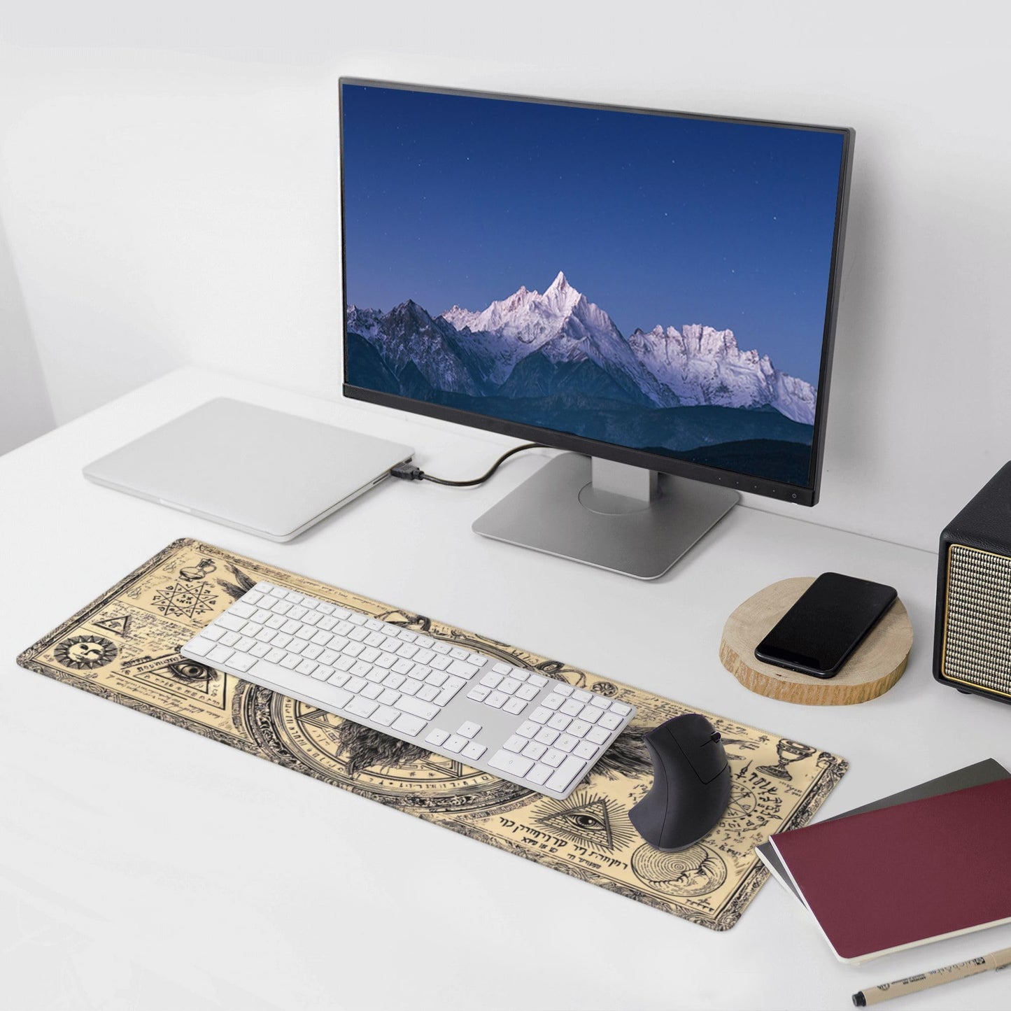 Skull Mouse Pad Extended Large Gaming Mouse Pad XL Stitched Edges for Gamer Home Office 31.5 X 11.8