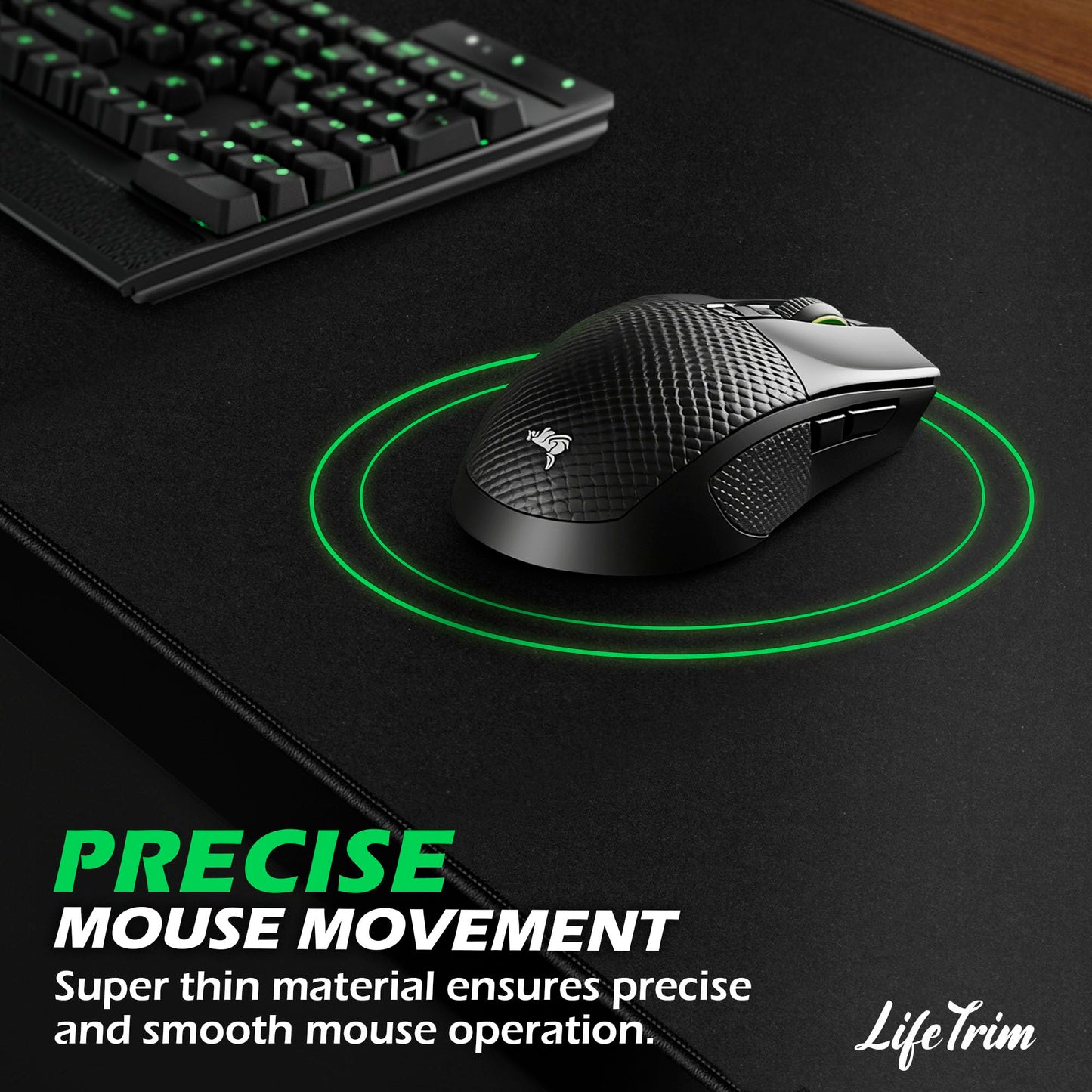 LifeTrim Extra Large Desk Mat 55x23 Inch, 5mm Extra Thick Extended Gaming Mouse Pad Full Desk