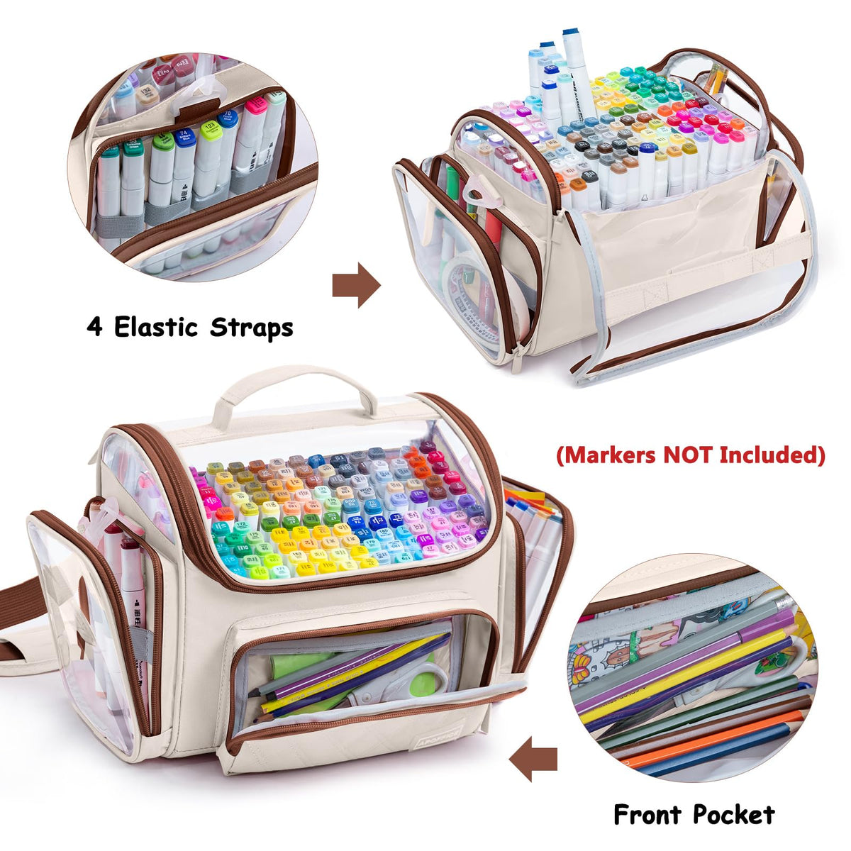 APOFFICE Large Marker Case for 150-200 Markers, Marker Organizer Bag